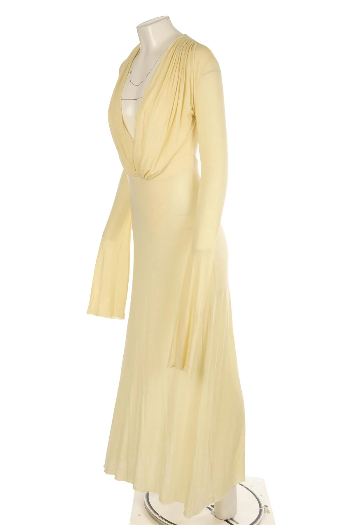 MANURI YELLOW JERSEY MAXI DRESS SMALL - Image 3