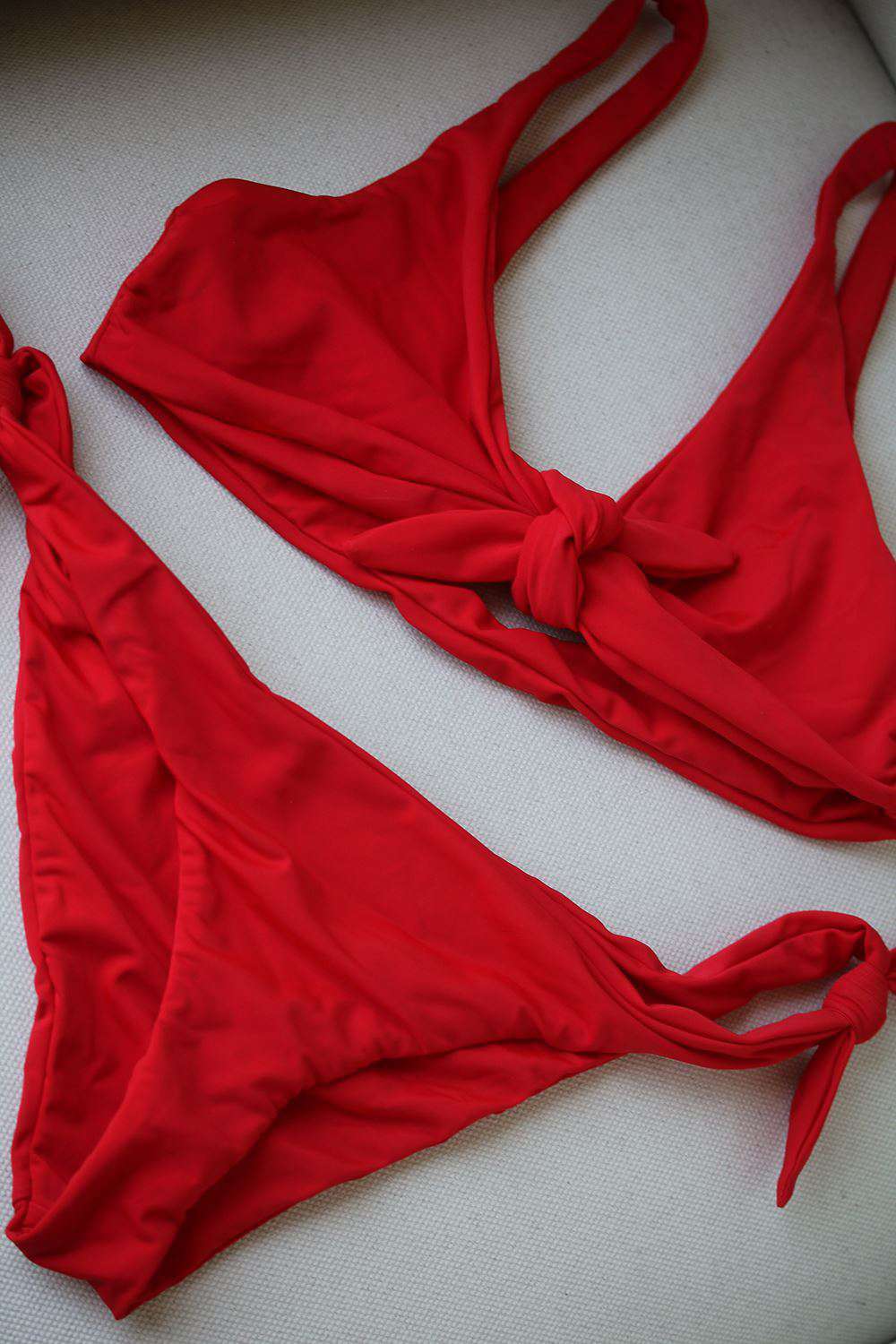 MARA HOFFMAN RIO RED TIE BIKINI LARGE - Image 3