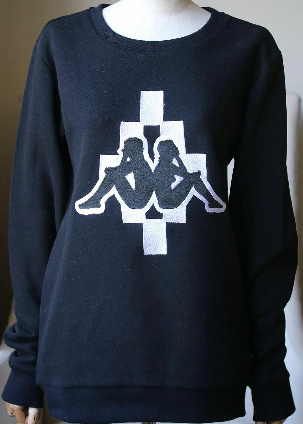 MARCELO BURLON + KAPPA EMBROIDERED COTTON BLEND JERSEY SWEATSHIRT MEDIUM - Image 2