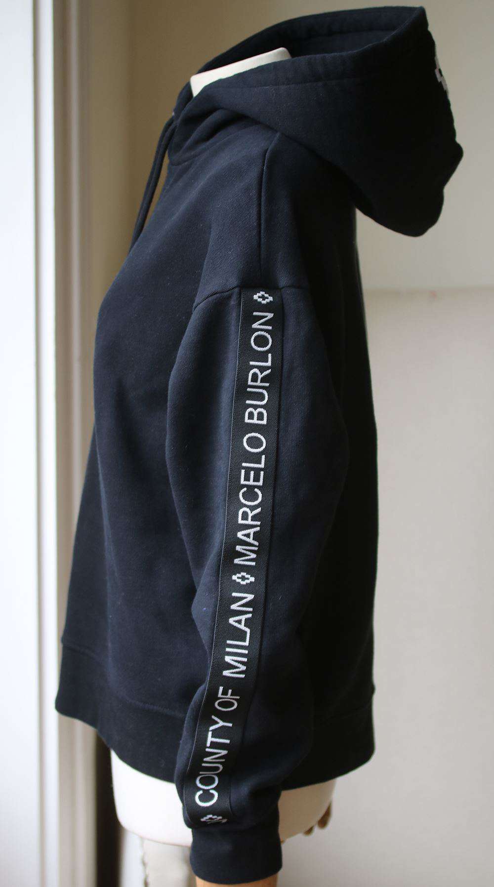 MARCELO BURLON LOGO COTTON HOODIE MEDIUM - Image 2