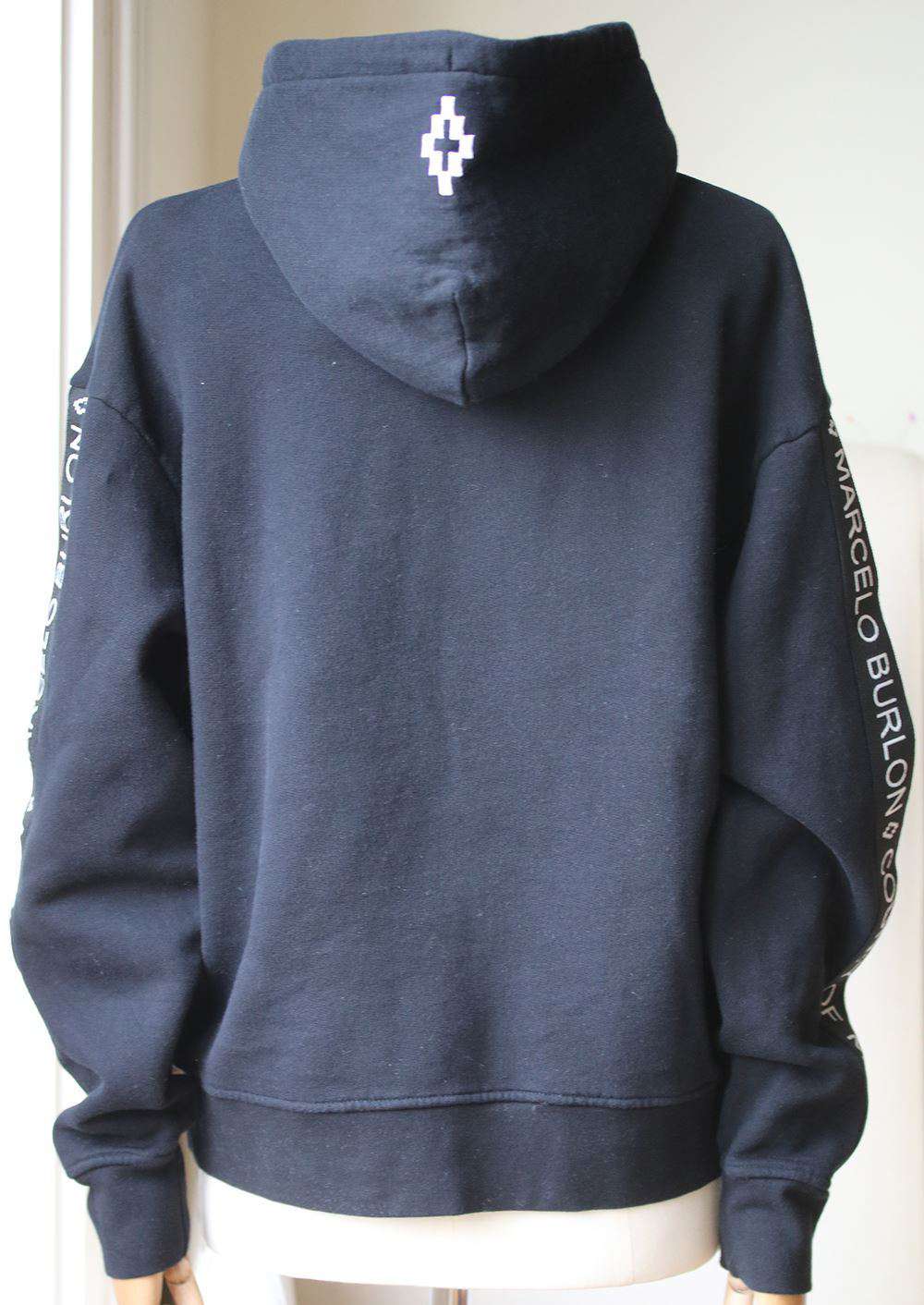 MARCELO BURLON LOGO COTTON HOODIE MEDIUM - Image 3