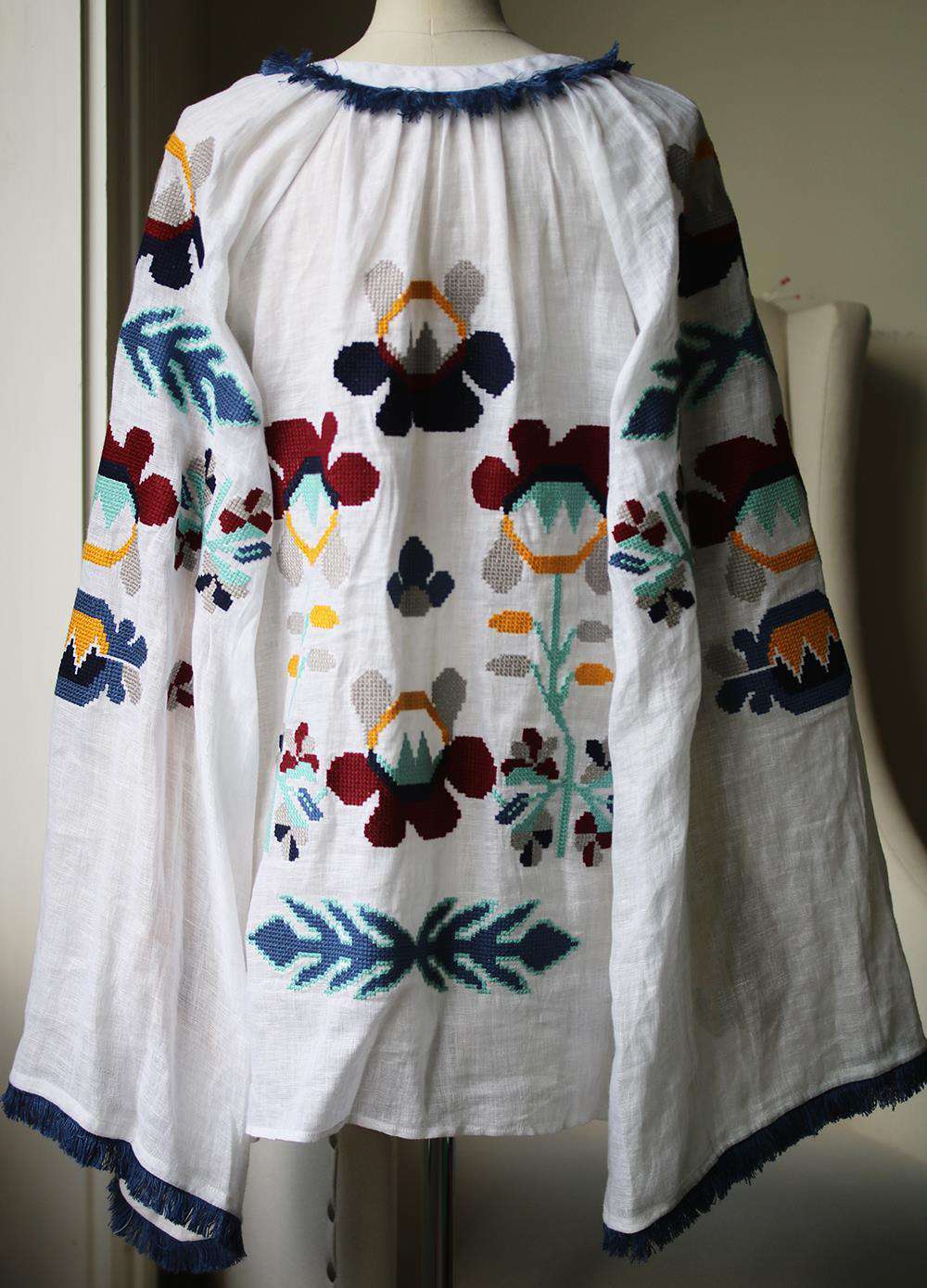 MARCH11 ASTRID EMBROIDERED LINEN BLOUSE SMALL - Image 4
