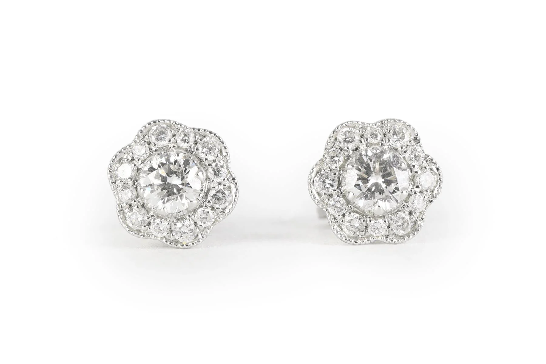 MARCHESA 18K WHITE GOLD AND DIAMOND STUD EARRINGS - Image 2