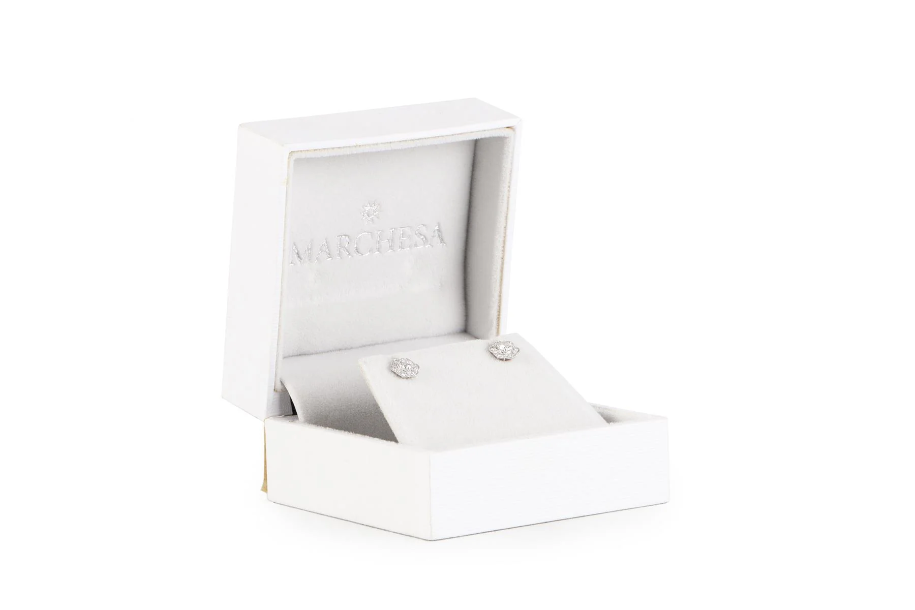 MARCHESA 18K WHITE GOLD AND DIAMOND STUD EARRINGS - Image 7