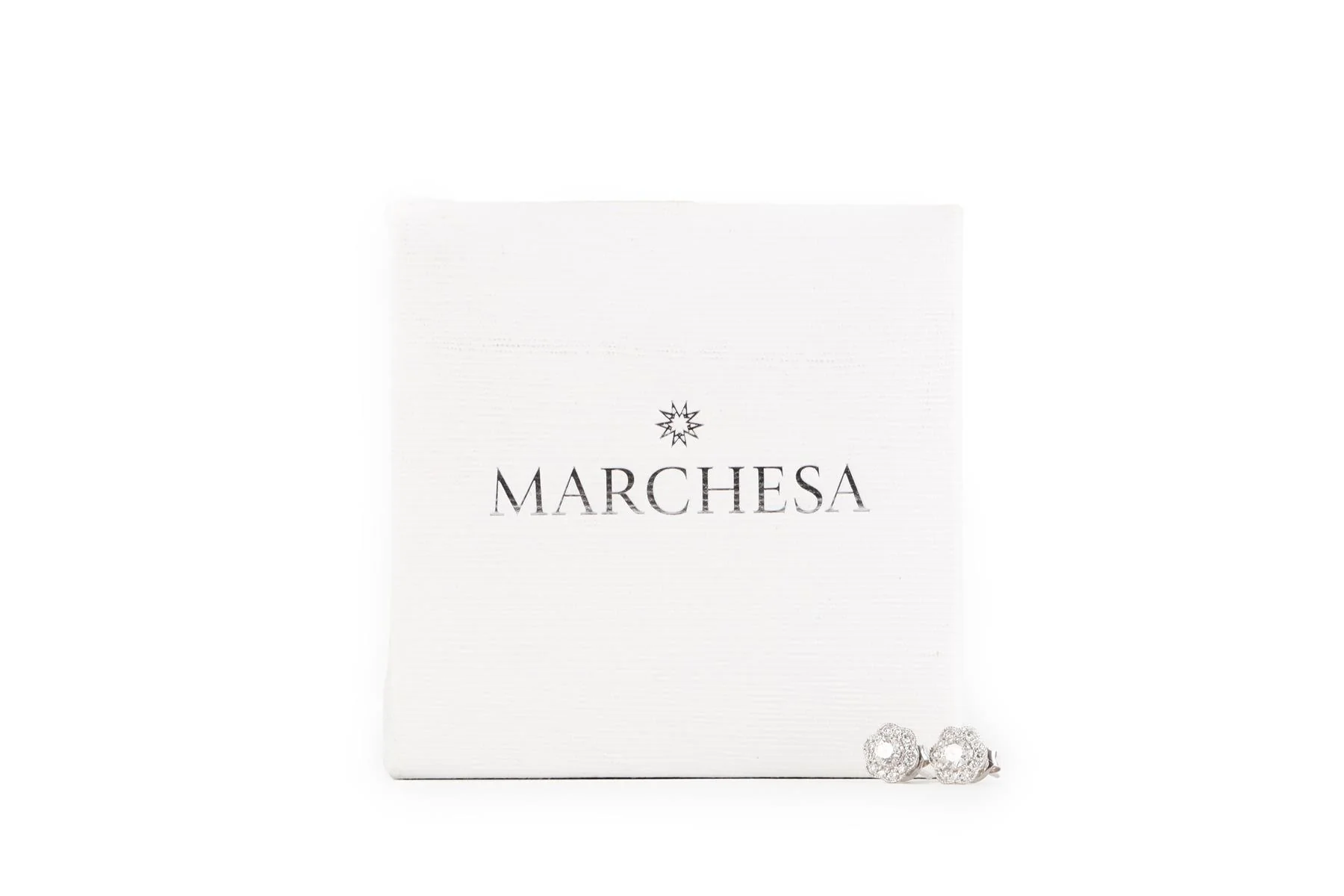 MARCHESA 18K WHITE GOLD AND DIAMOND STUD EARRINGS - Image 8