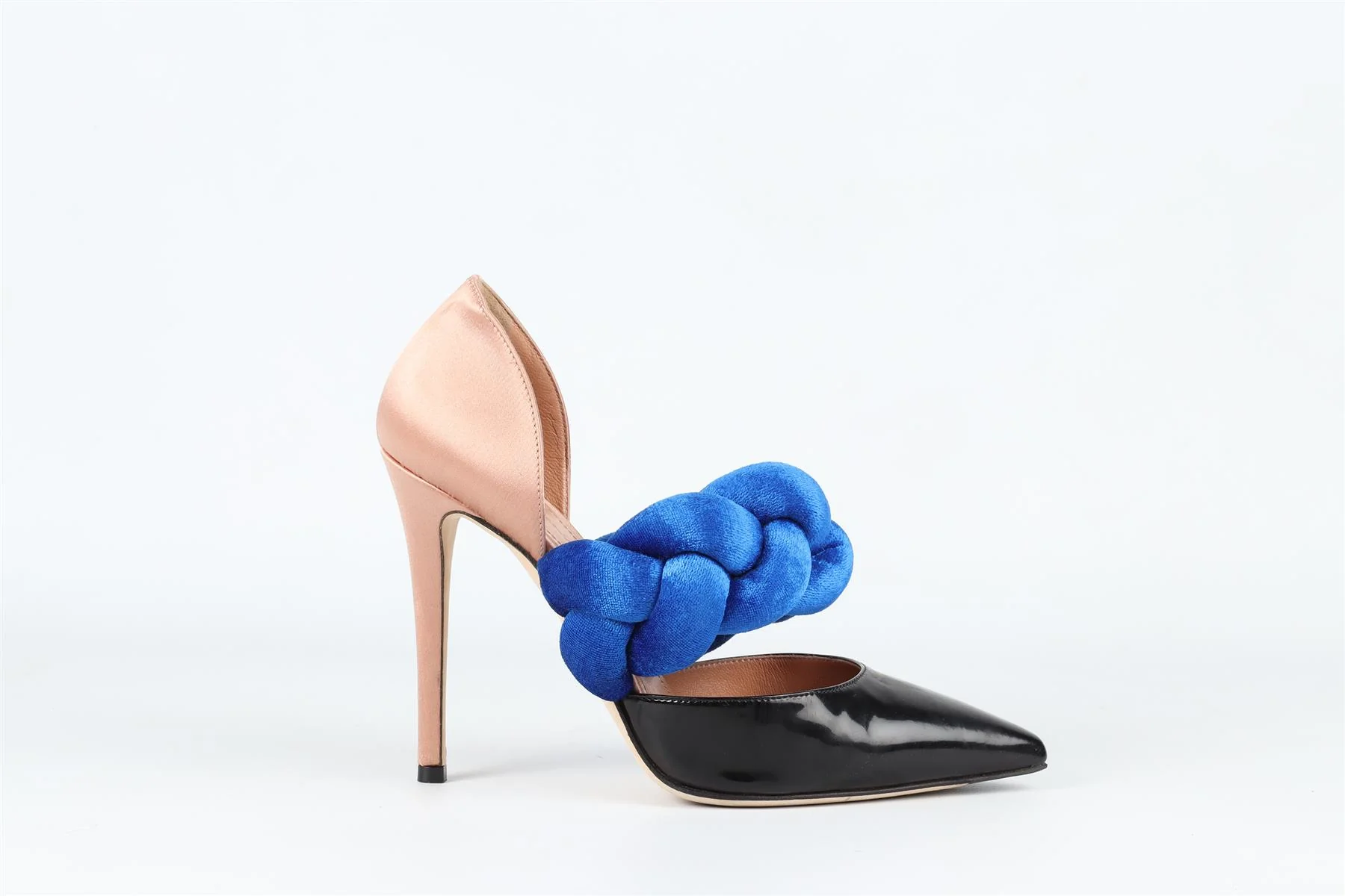 MARCO DE VINCENZO BLACK LEATHER AND SATIN PUMPS EU 38 UK 5 US 8 - Image 2
