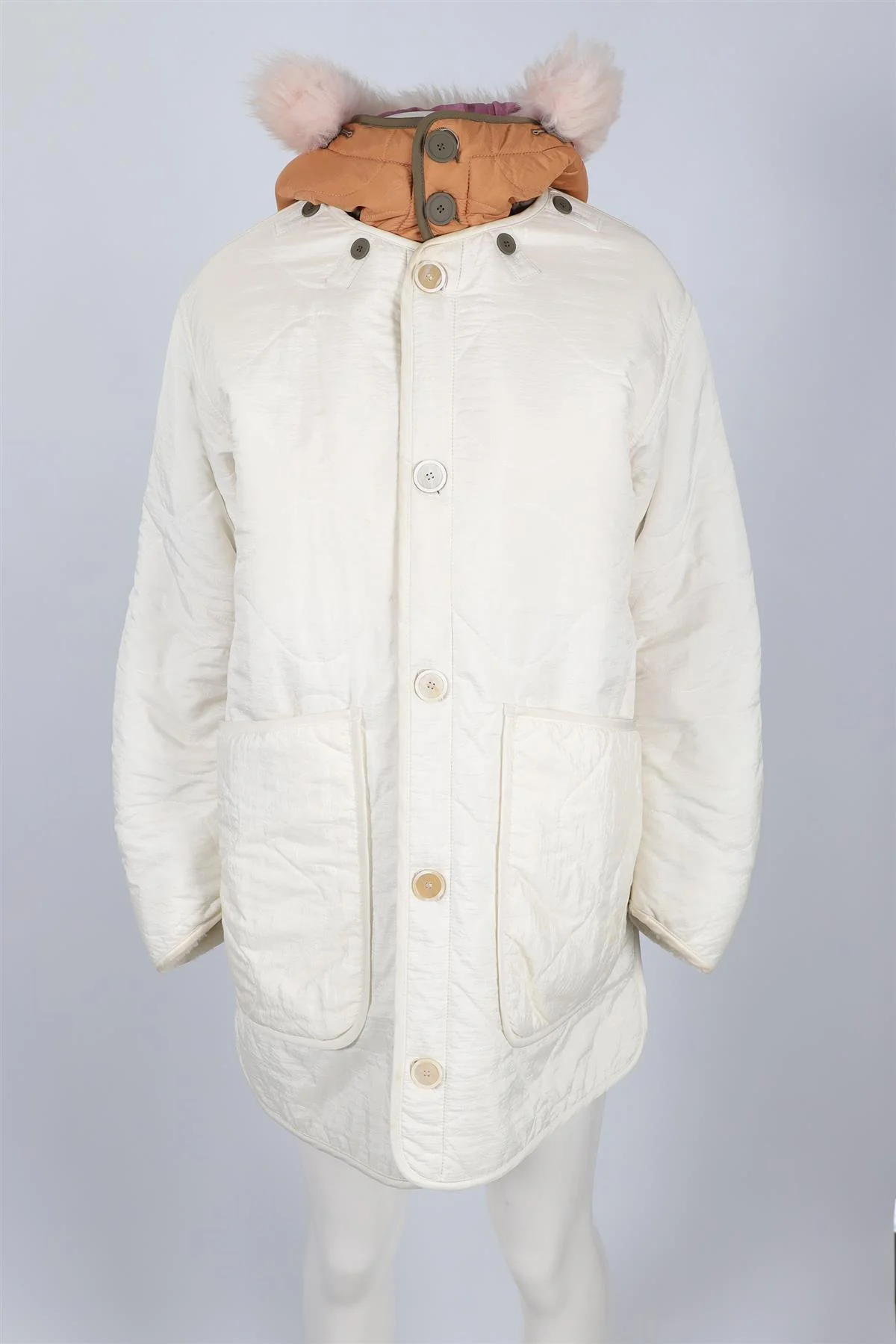 MARFA STANCE WHITE SHEARLING AND SHELL COAT SMALL - Image 2