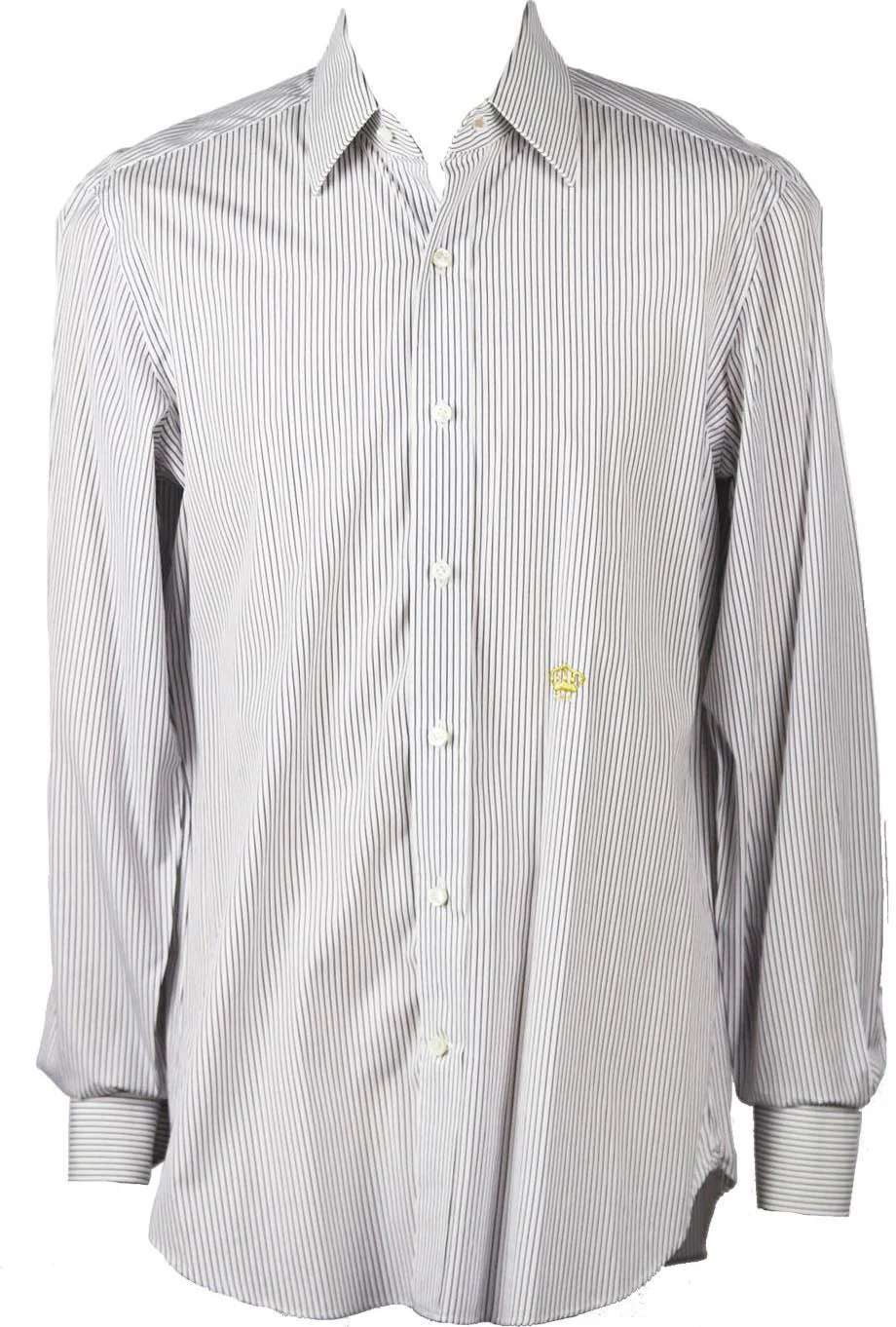 MARIANO RUBINACCI MEN'S STRIPED COTTON SHIRT XLARGE