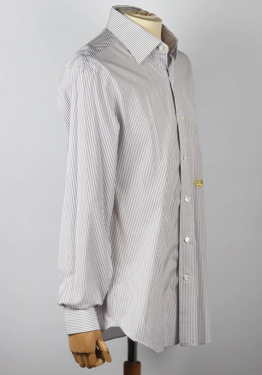 MARIANO RUBINACCI MEN'S STRIPED COTTON SHIRT XLARGE - Image 3