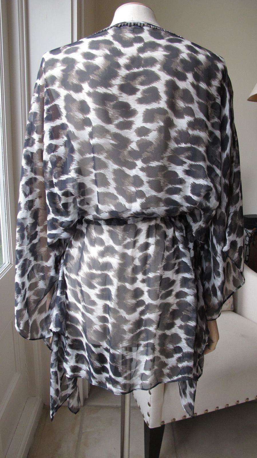 MARIE FRANCE VAN DAMME HAND EMBELLISHED SILK KAFTAN UK 8 - Image 3