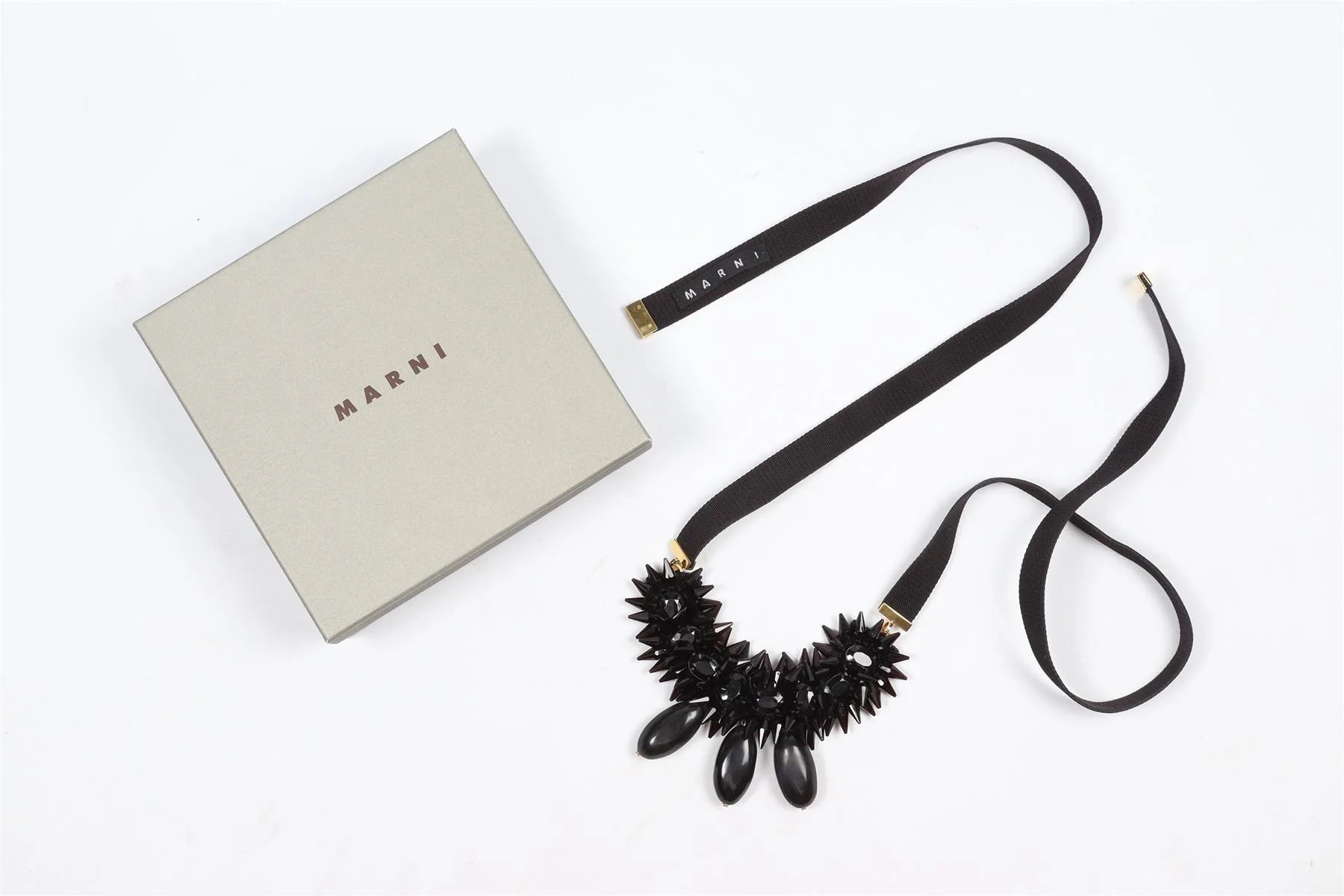 MARNI BLACK ACETATE AND RIBBON NECKLACE - Image 9
