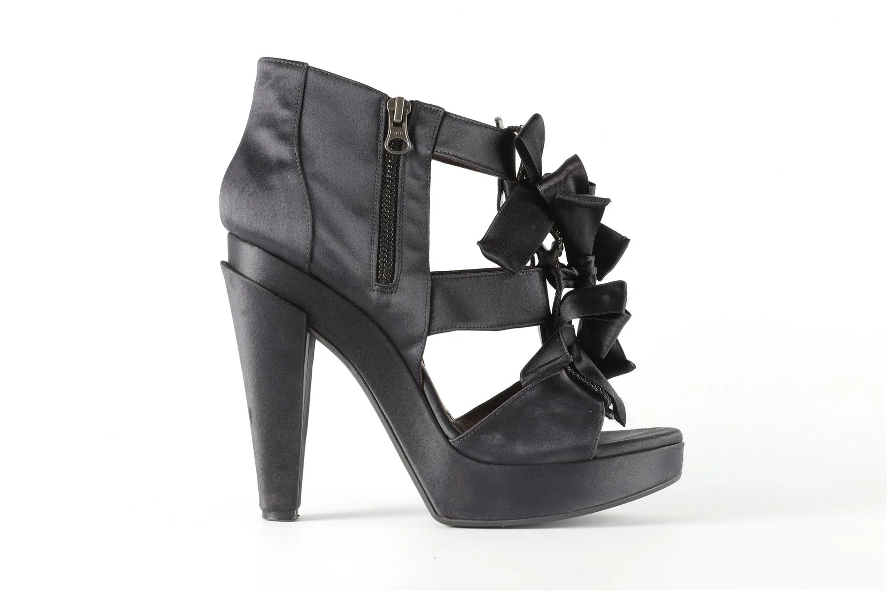 MARNI BLACK SATIN PLATFORM SANDALS EU 39 UK 6 US 9 - Image 2