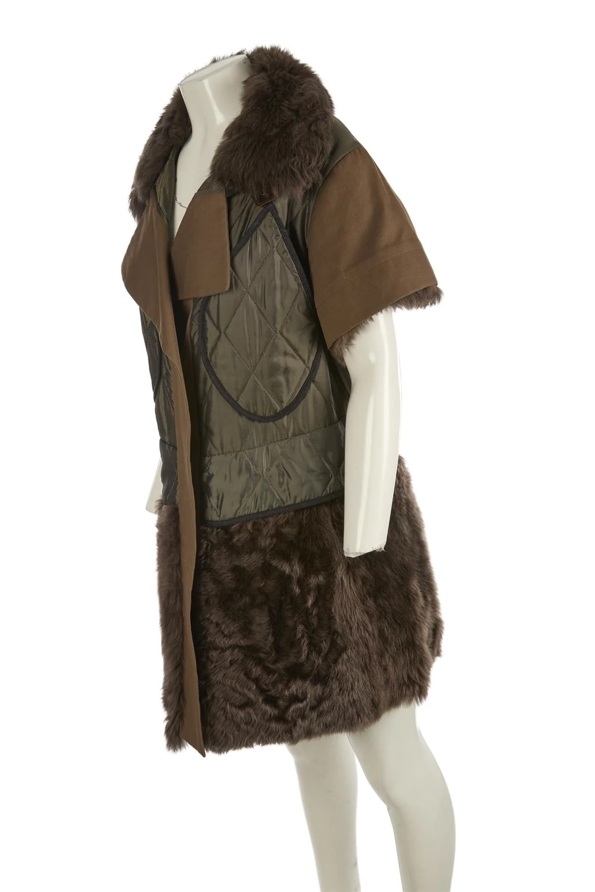 MARNI BROWN 2010 SHEARLING AND COTTON COAT IT 40 UK 8 - Image 3