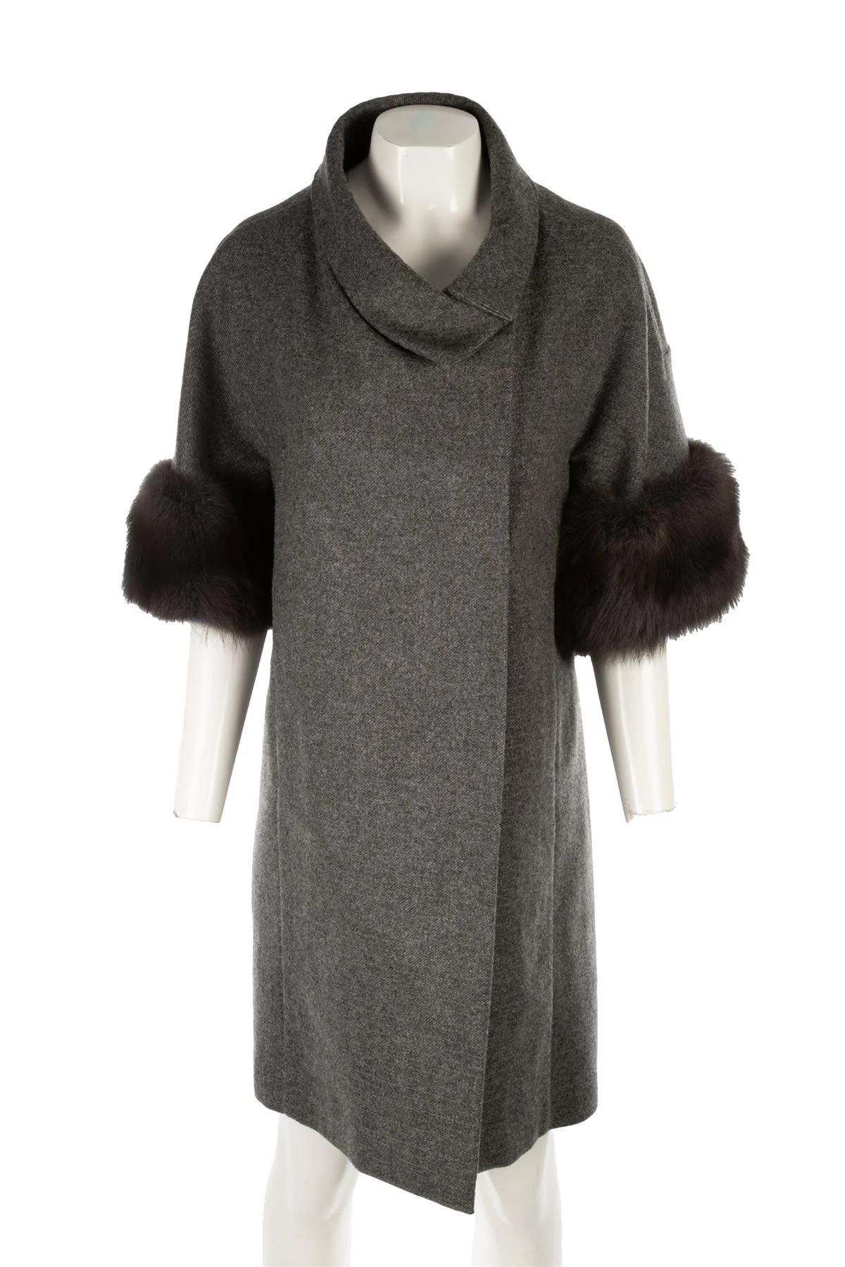 MARNI GREY WOOL COAT IT 38 UK 6 - Image 2