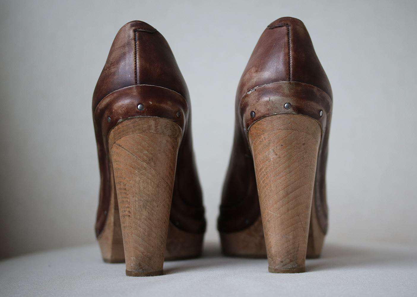 MARNI LEATHER BLOCK HEEL PUMPS EU 39 UK 6 US 9 - Image 3