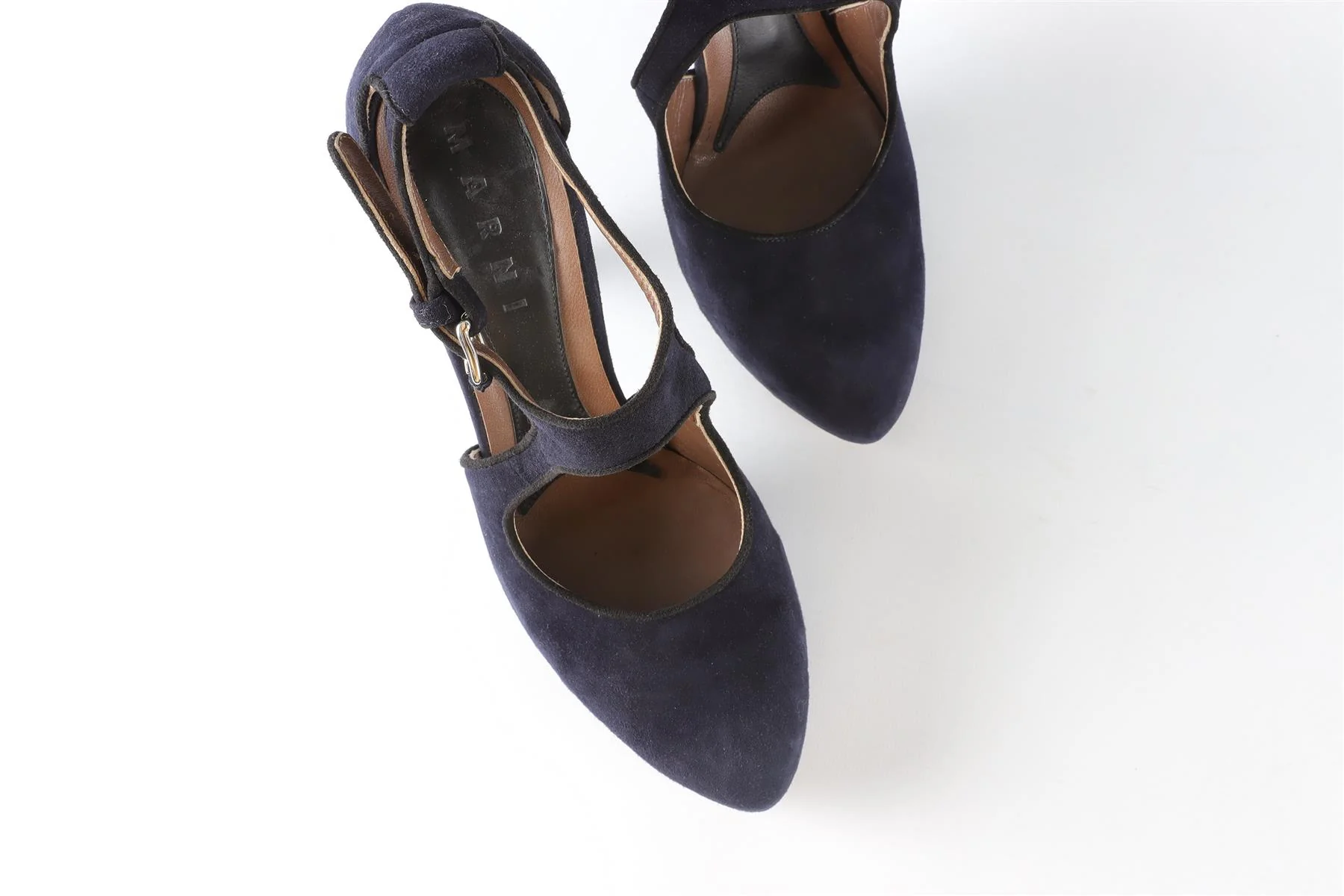 MARNI NAVY SUEDE PUMPS EU 39 UK 6 US 9 - Image 4