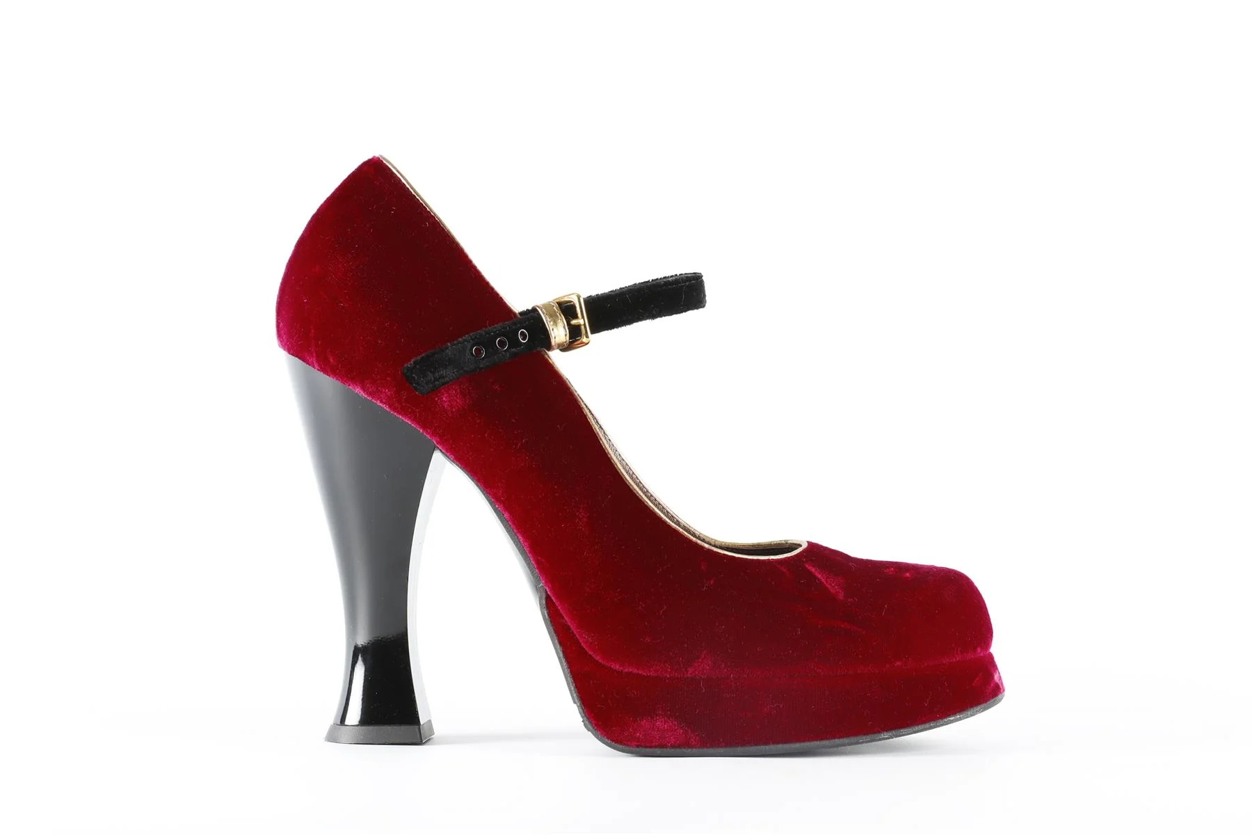 MARNI RED VELVET PLATFORM PUMPS EU 40 UK 7 US 10 - Image 2