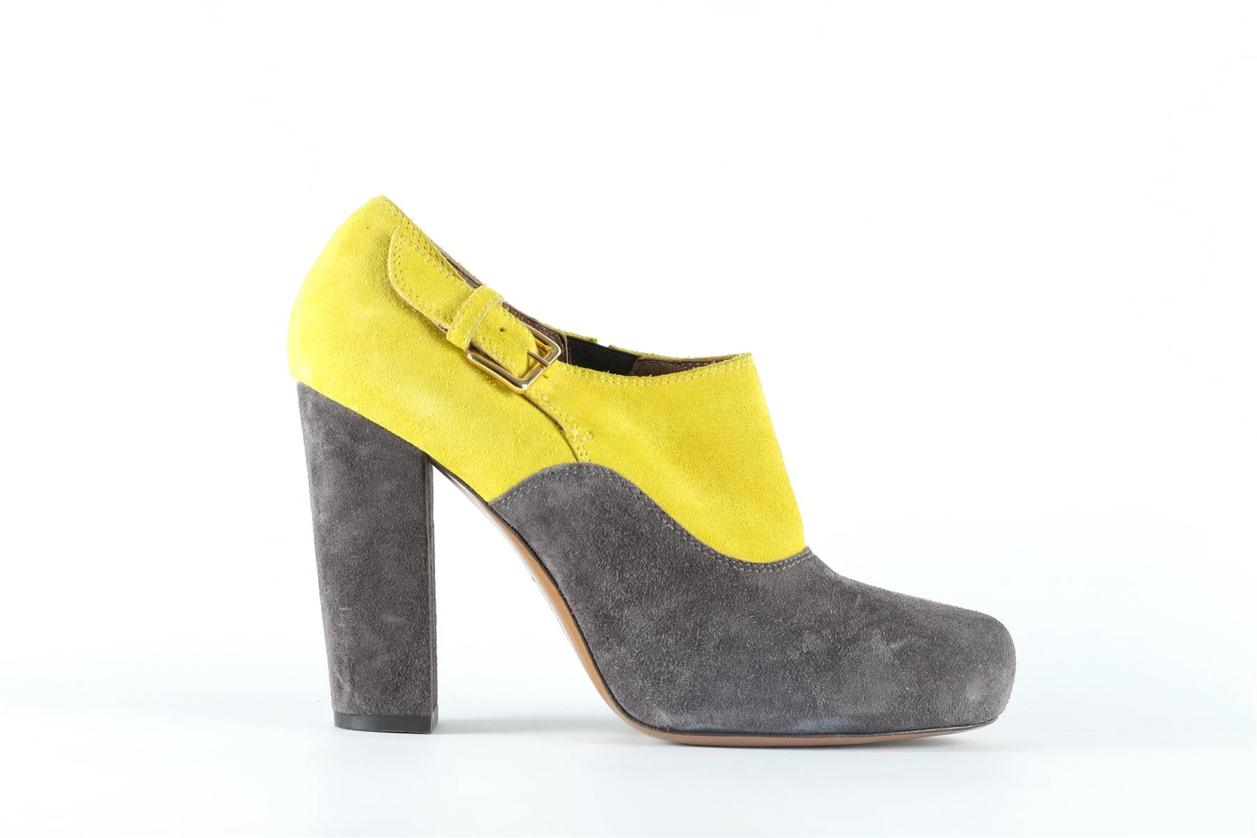 MARNI YELLOW AND GREY SUEDE ANKLE BOOTS EU 39 UK 6 US 9 - Image 2