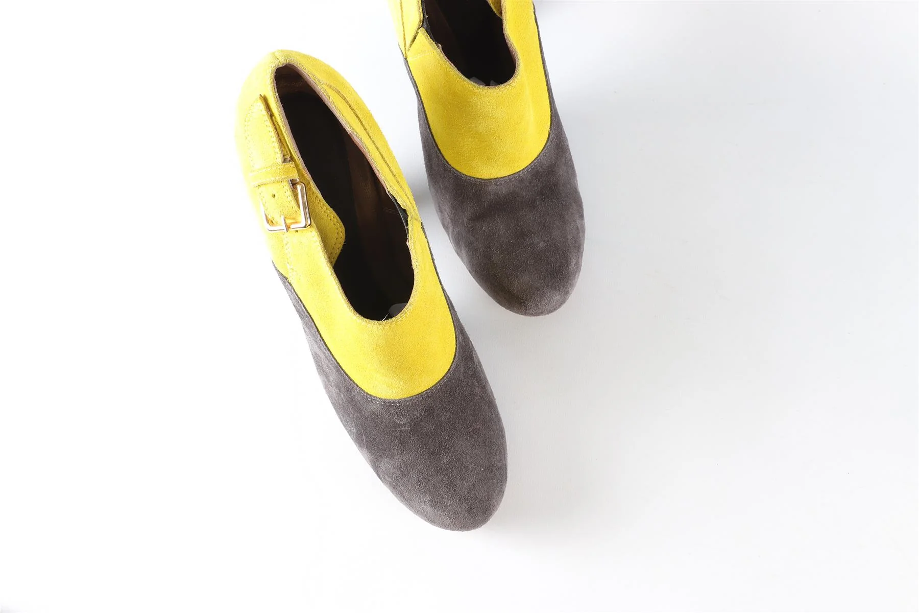 MARNI YELLOW AND GREY SUEDE ANKLE BOOTS EU 39 UK 6 US 9 - Image 4