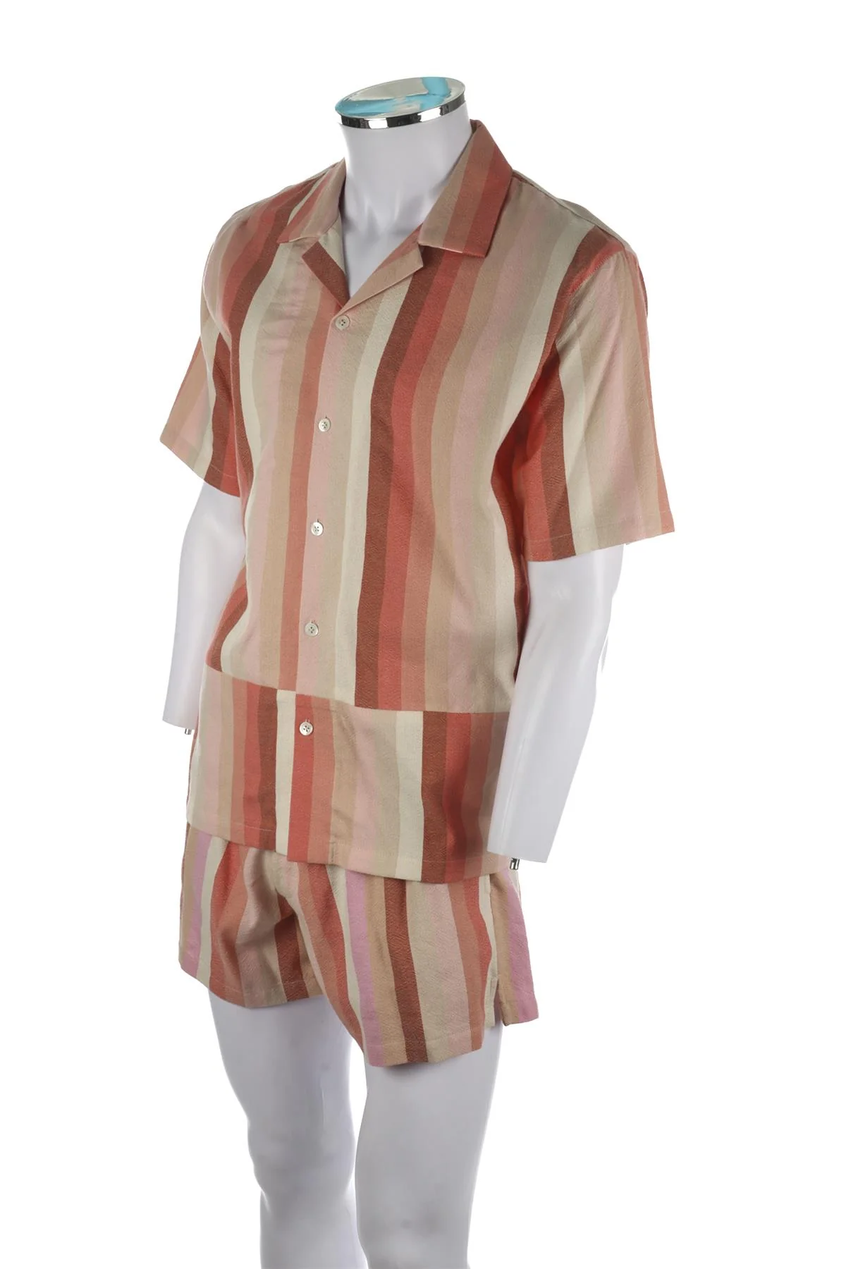 MARRAKSHI MULTI MEN'S COTTON SHIRT AND SHORTS SET SMALL - Image 3