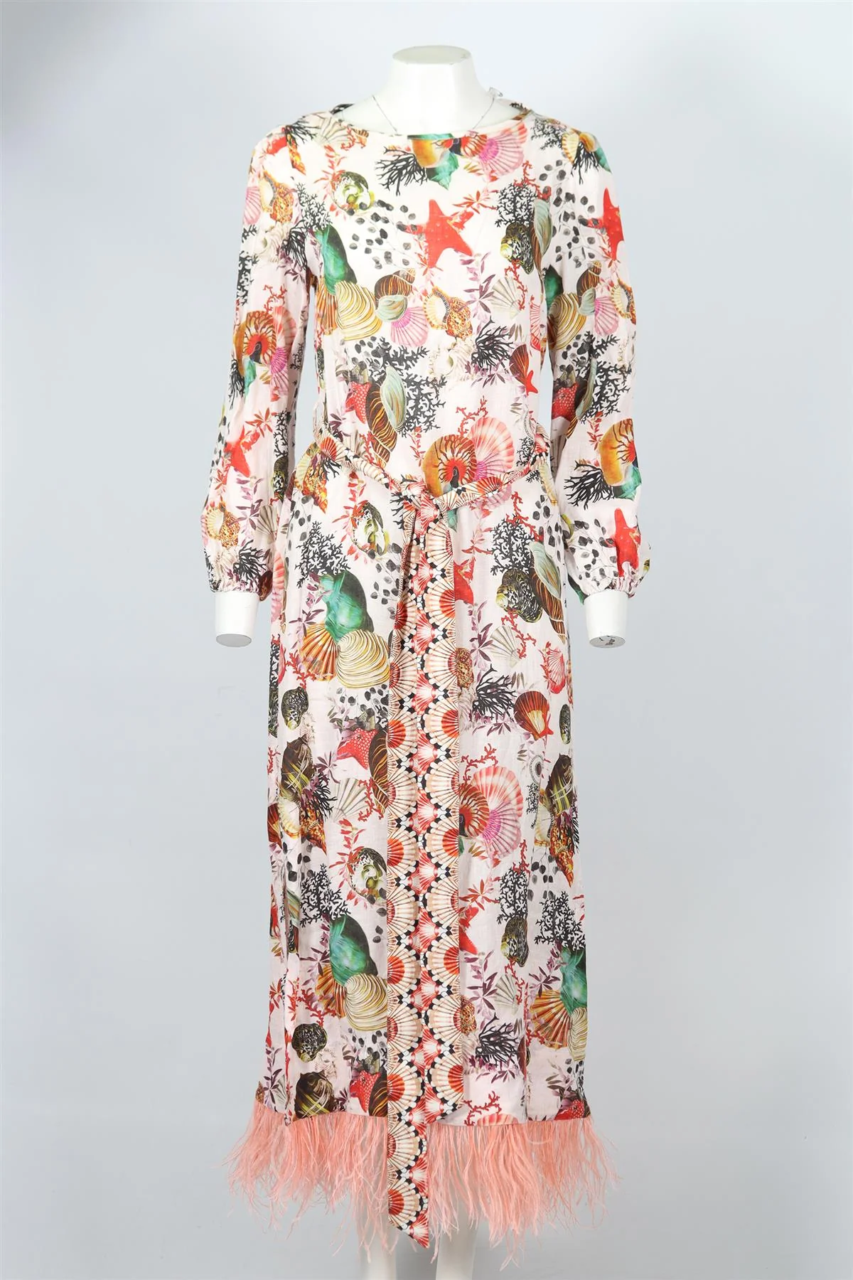 MARY KATRANTZOU BELTED LINEN MAXI DRESS UK 12 - Image 2