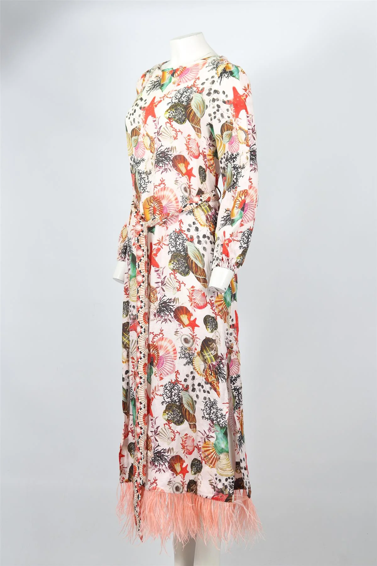 MARY KATRANTZOU BELTED LINEN MAXI DRESS UK 12 - Image 3
