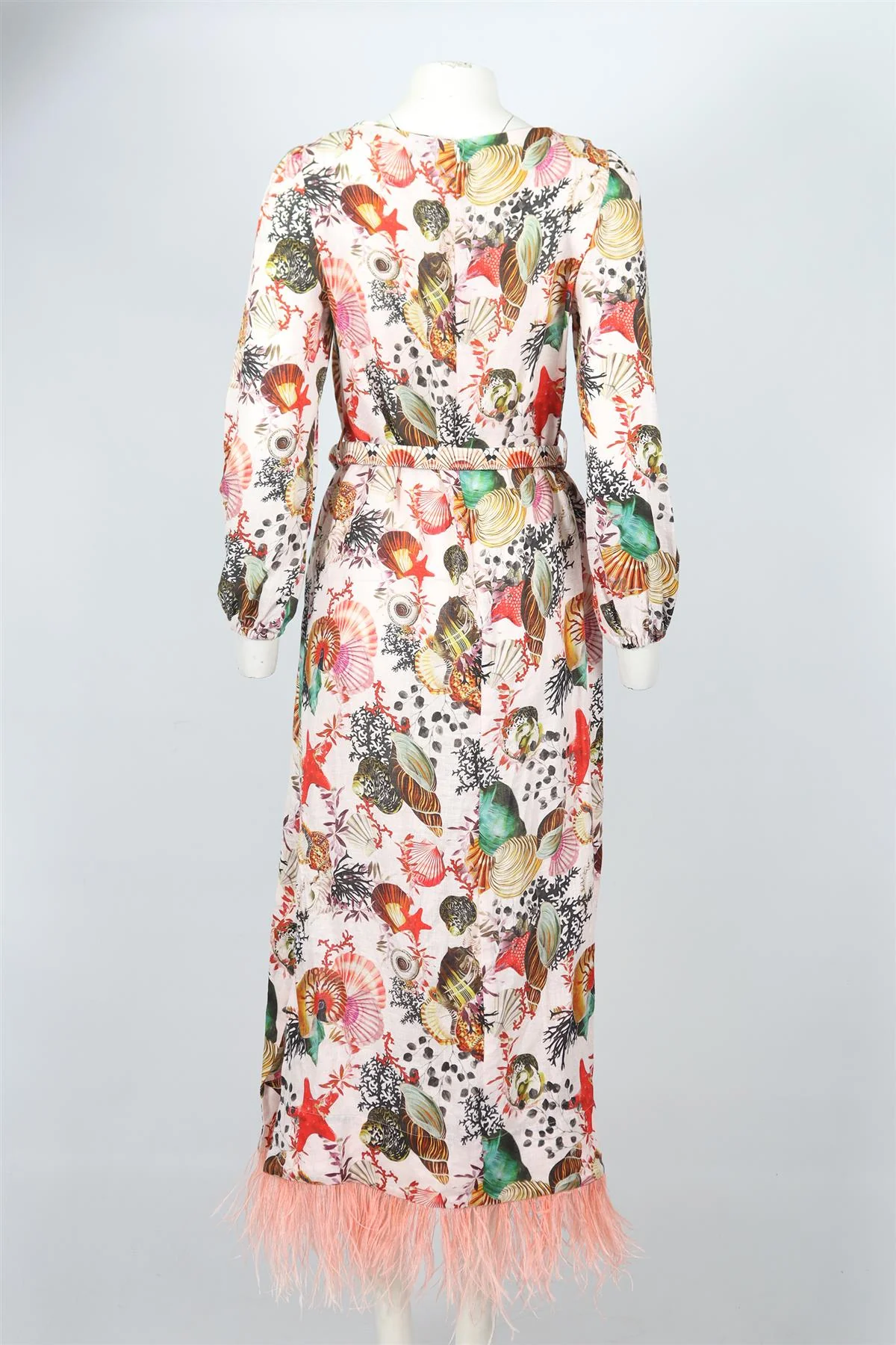 MARY KATRANTZOU BELTED LINEN MAXI DRESS UK 12 - Image 4