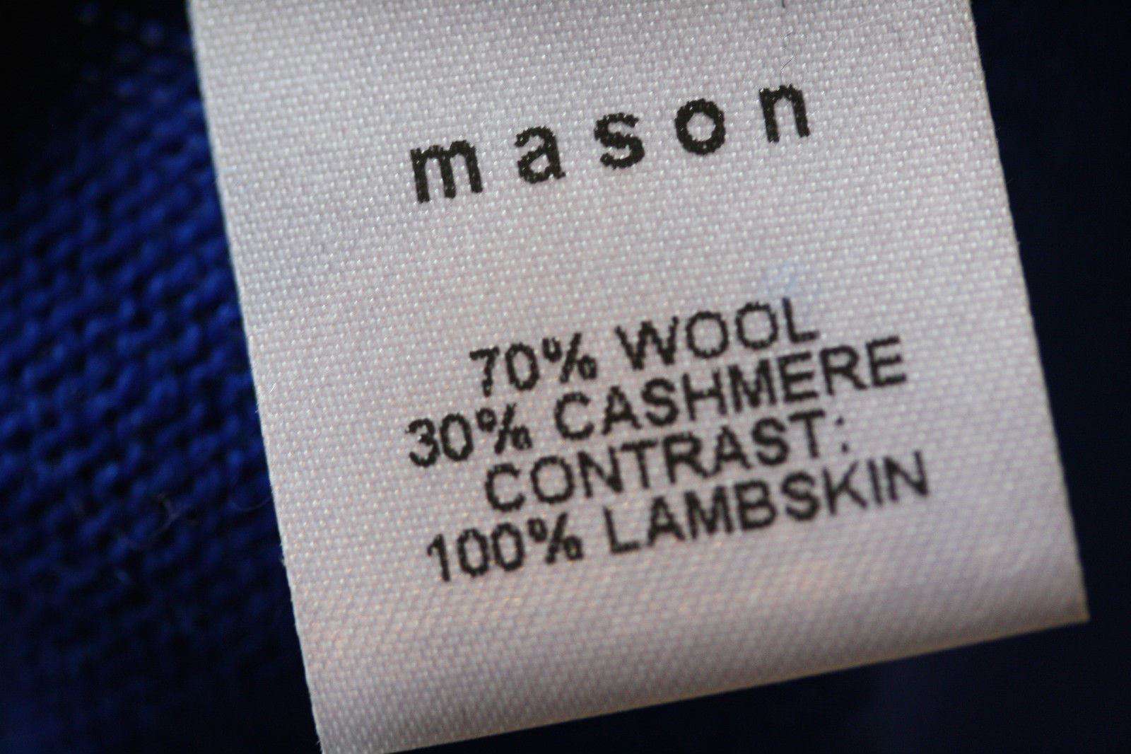 MASON BY MICHELLE MASON BLUE LEATHER PANEL SWEATER SMALL - Image 6
