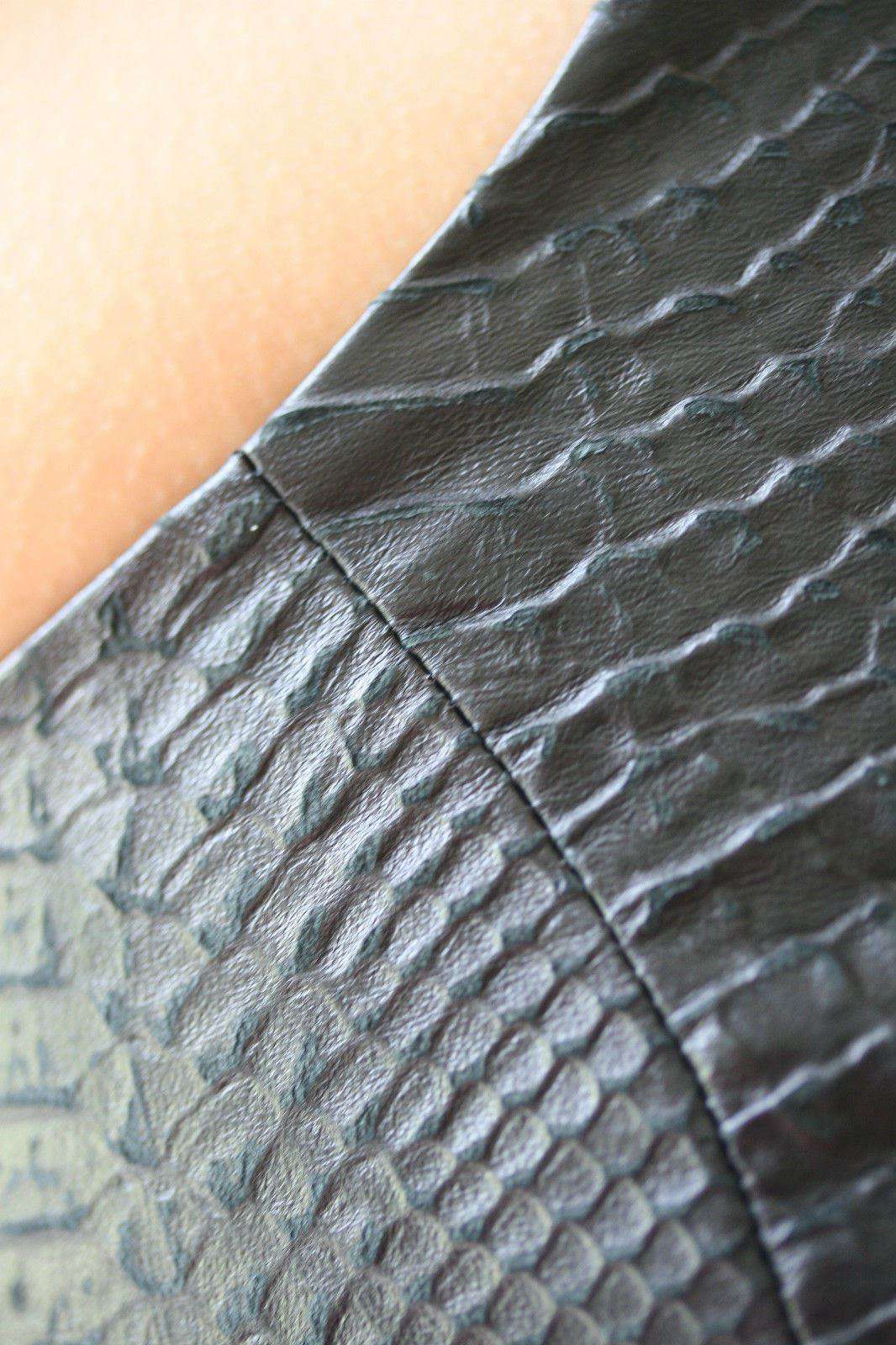MASON BY MICHELLE MASON EMBOSSED LEATHER BLACK DRESS 0 UK 6 - Image 2