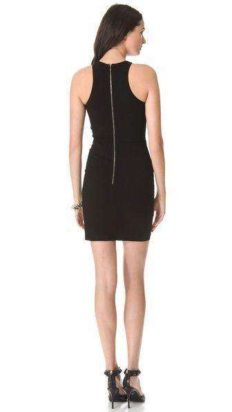 MASON BY MICHELLE MASON EMBOSSED LEATHER BLACK DRESS 0 UK 6 - Image 6