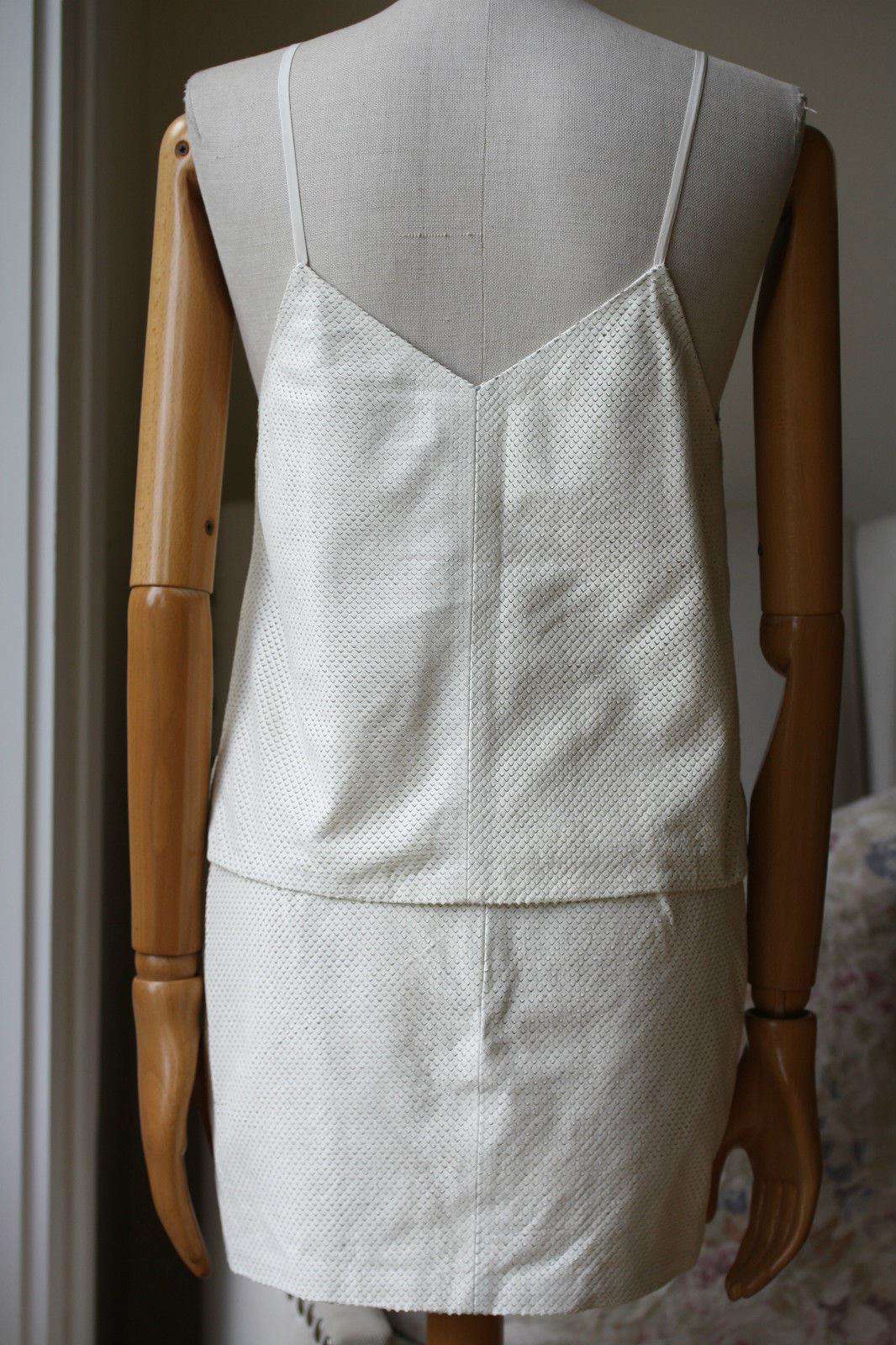 MASON BY MICHELLE MASON IVORY WRAP-EFFECT PERFORATED-LEATHER CAMISOLE 2 UK 6 - Image 4