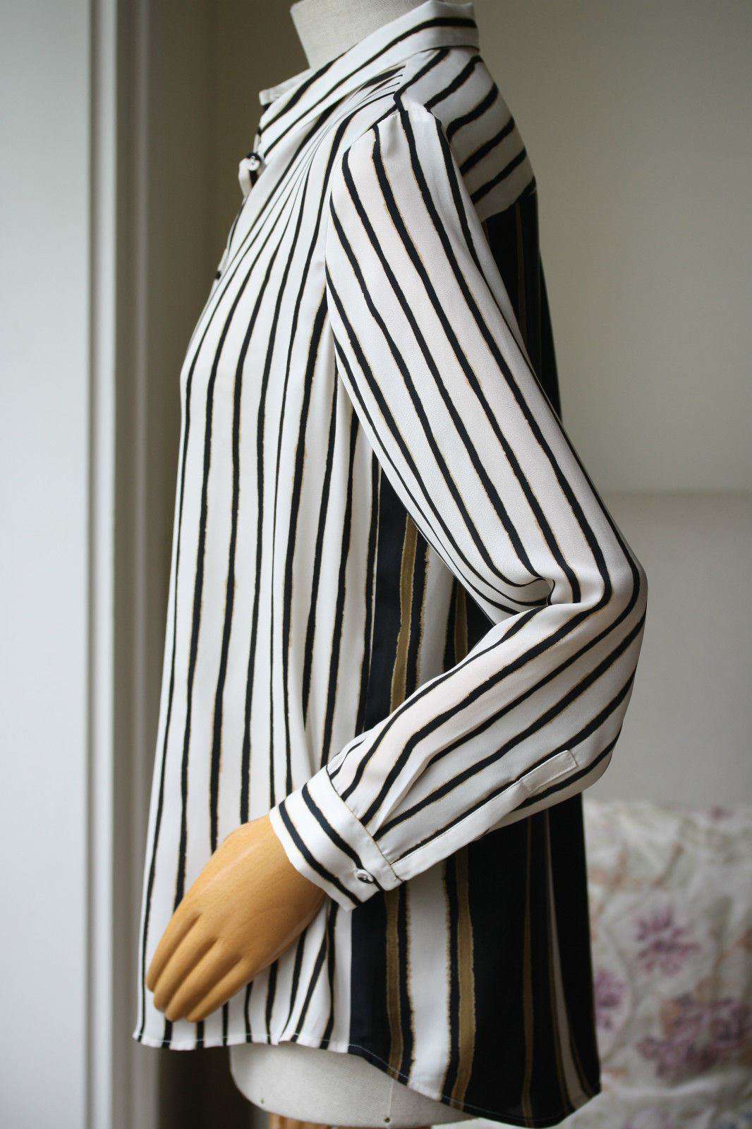 MASON BY MICHELLE MASON MIXED STRIPE BLOUSE US 2 UK 6 - Image 4