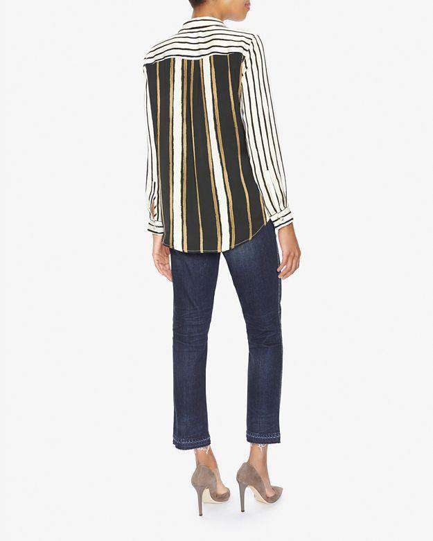 MASON BY MICHELLE MASON MIXED STRIPE BLOUSE US 2 UK 6 - Image 5