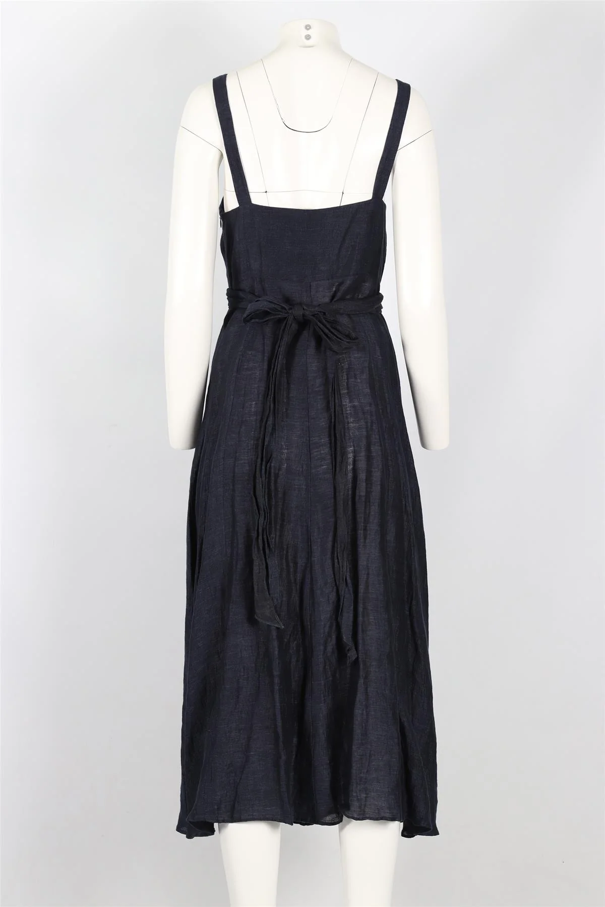 MASSCOB BLUE LINEN MIDI DRESS MEDIUM - Image 4