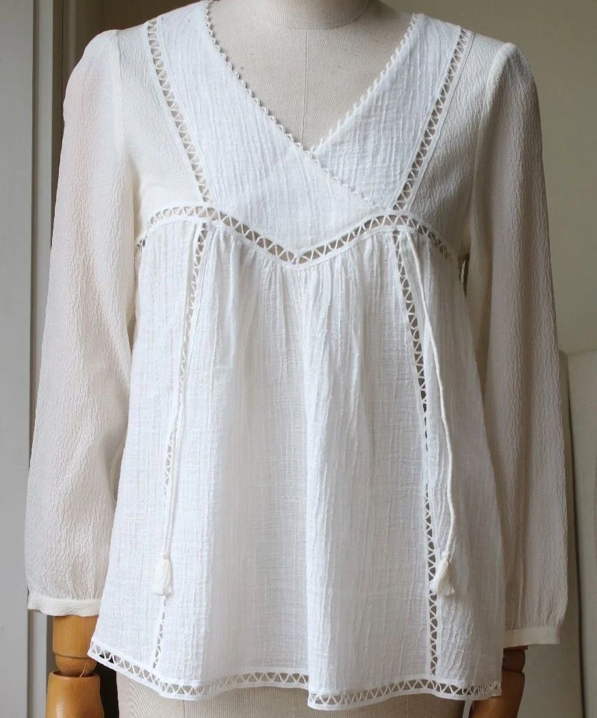 MASSCOB CRINKLED LINEN-BLEND TOP SMALL - Image 2