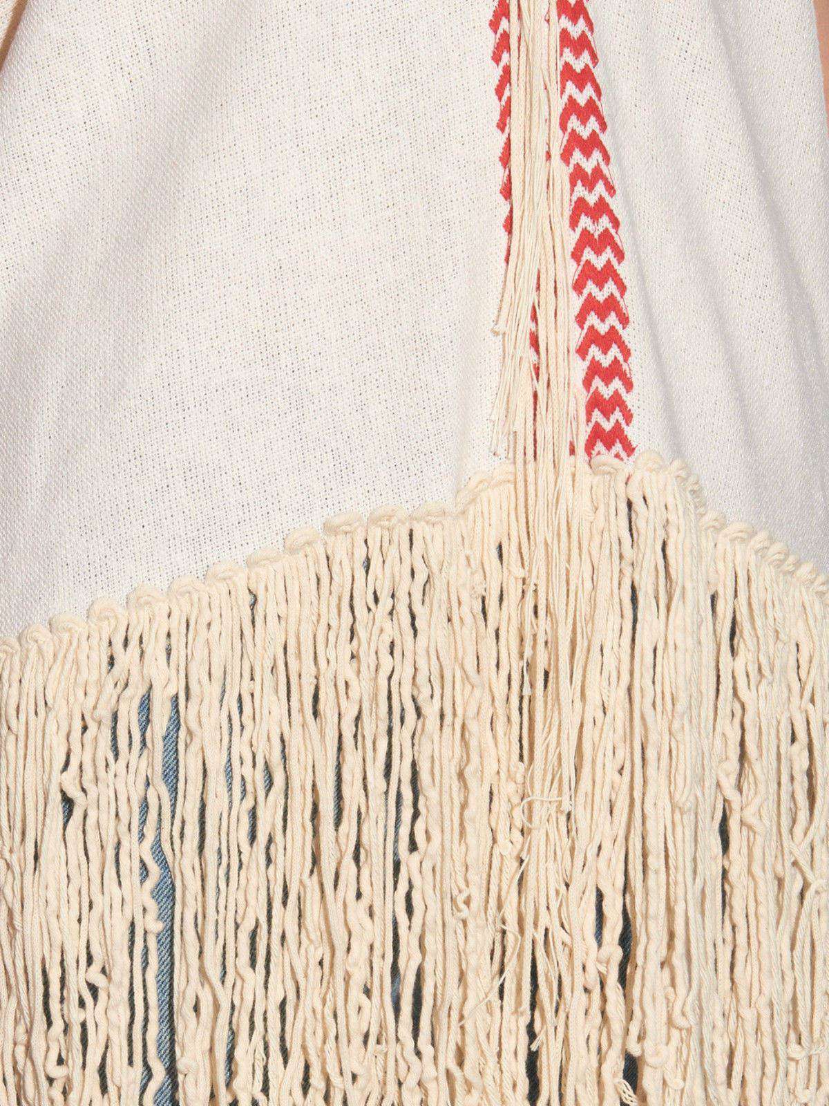 MASSCOB FRINGED HEM SILK NOIL TOP XS - Image 10