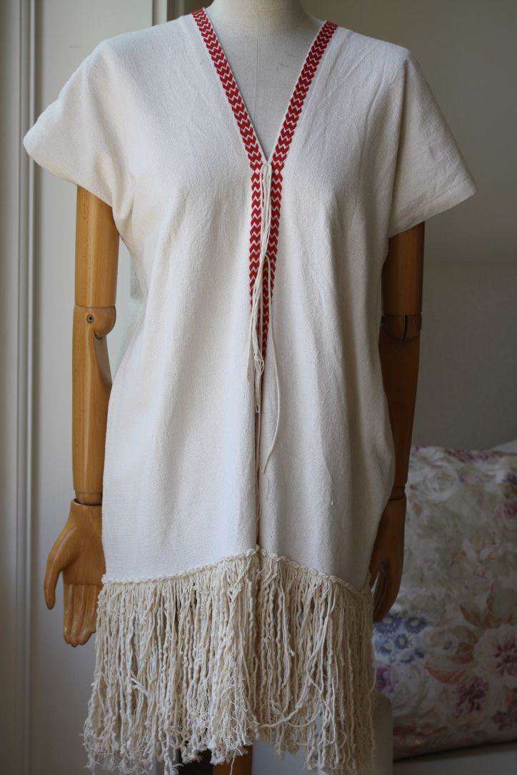 MASSCOB FRINGED HEM SILK NOIL TOP XS - Image 3