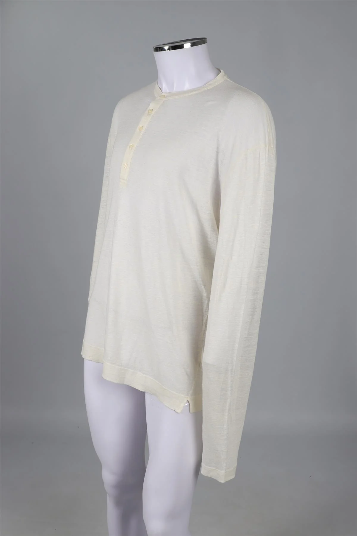 MASSIMO ALBA CREAM MEN'S LINEN TOP MEDIUM - Image 3