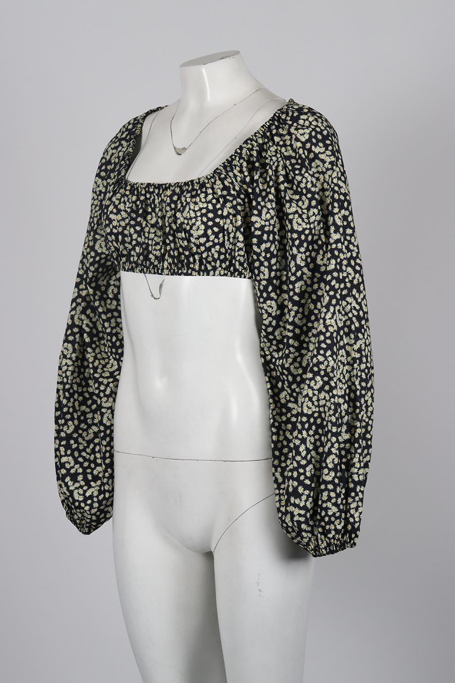 MATTEAU CROPPED FLORAL PRINT COTTON TOP UK 8 - Image 3