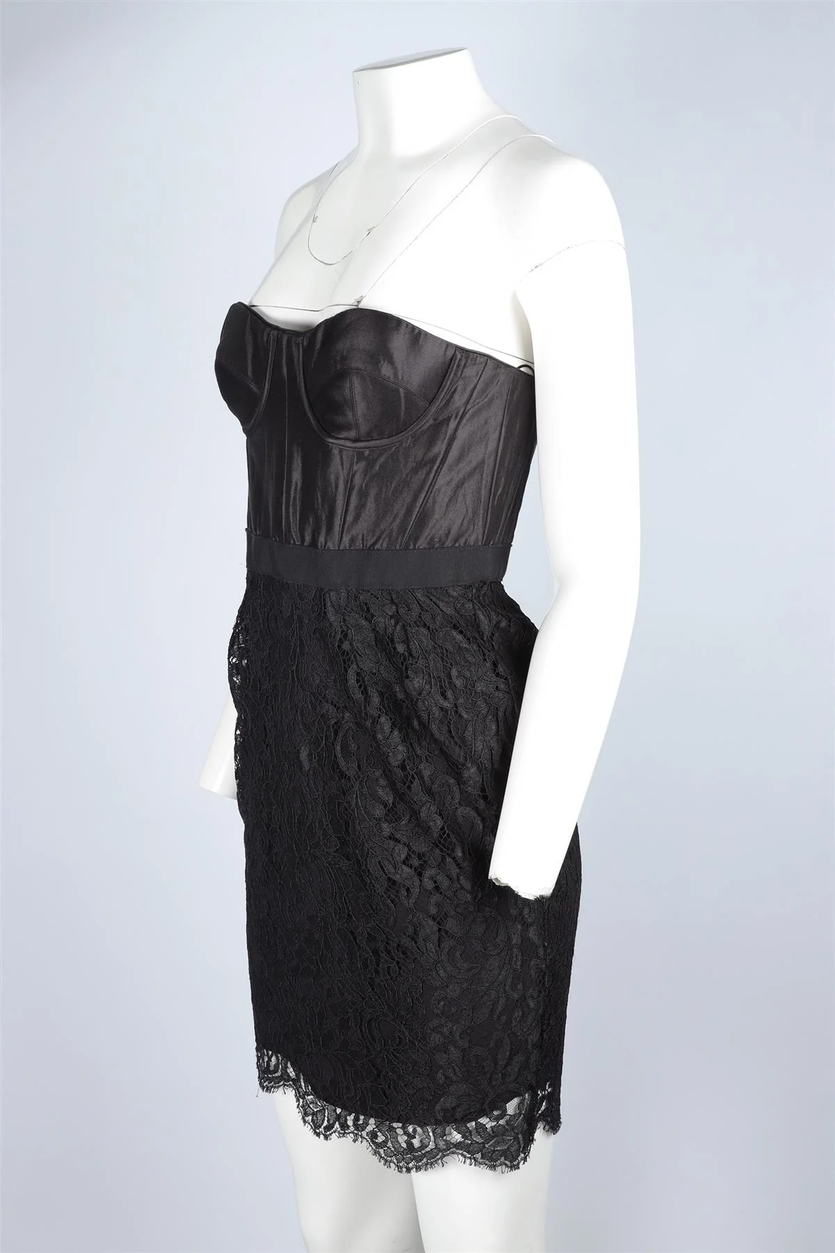 MATTHEW WILLIAMSON BLACK LACE MINI DRESS UK 10 - Image 3