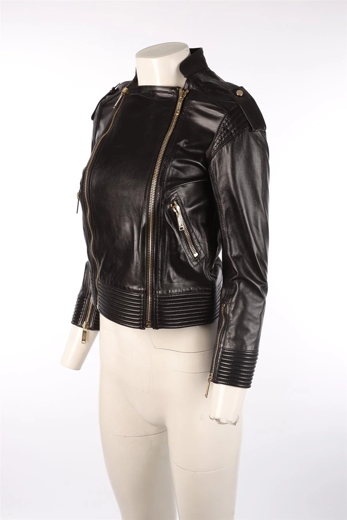 MATTHEW WILLIAMSON BLACK LEATHER JACKET UK 8 - Image 3
