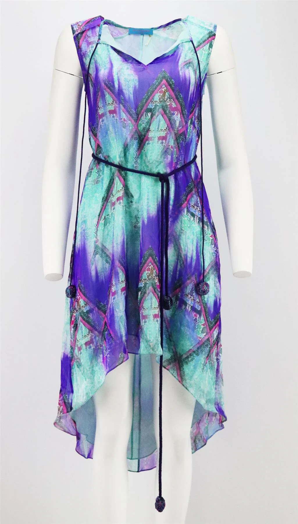 MATTHEW WILLIAMSON ESCAPE PRINTED SILK MINI DRESS UK 6 - Image 2