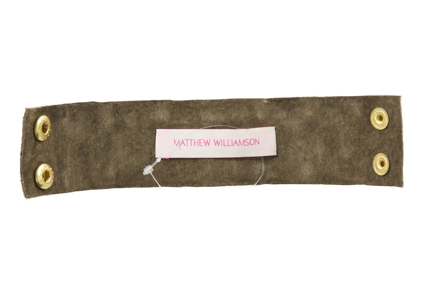 MATTHEW WILLIAMSON KHAKI CRYSTAL AND SUEDE BRACELET - Image 5