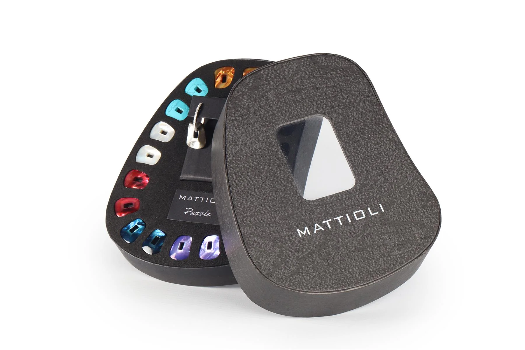 MATTIOLI PUZZLE 18KT WHITE GOLD AND DIAMONDS EARRINGS AND 11 COLOURED PAIRS SET - Image 11