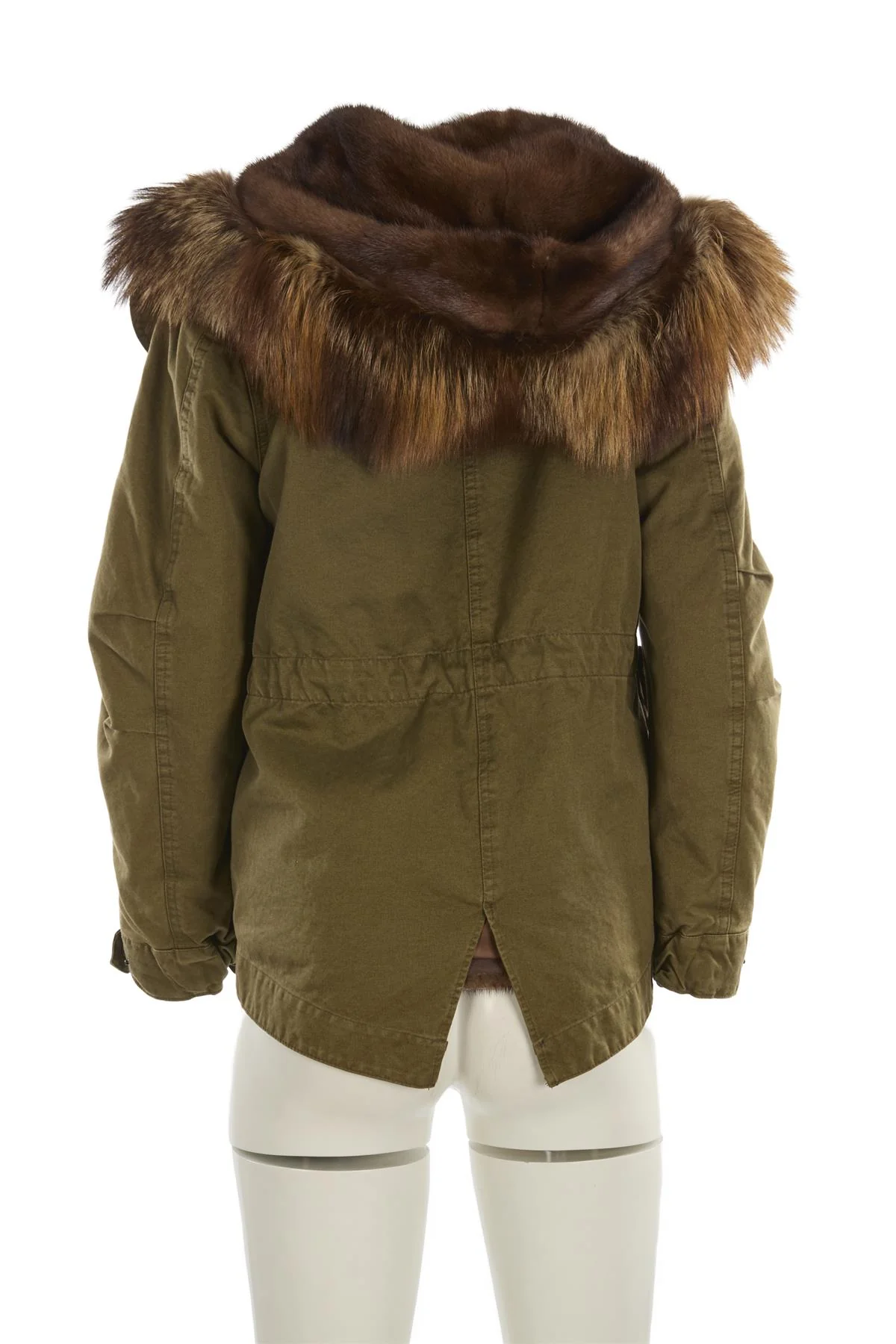 MAURO GUERRESCO GREEN MINK FUR AND COTTON JACKET MEDIUM - Image 4