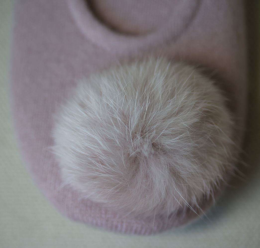 MAX AND MOI POM POM CASHMERE SLIPPERS SMALL - Image 3