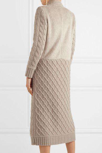 MAX MARA ALDA PANELLED WOOL AND CASHMERE BLEND COAT MEDIUM - Image 3