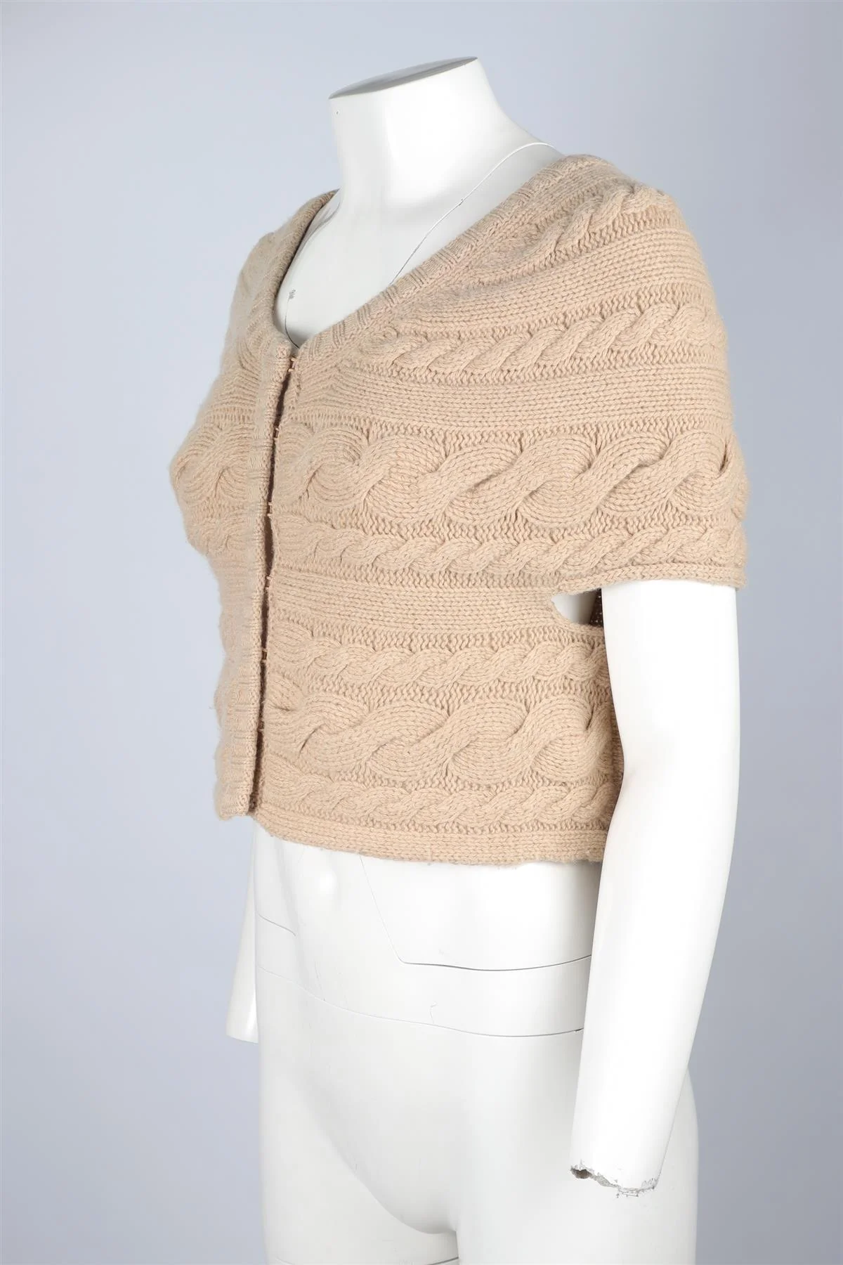 MAX MARA BEIGE WOOL CARDIGAN MEDIUM - Image 3