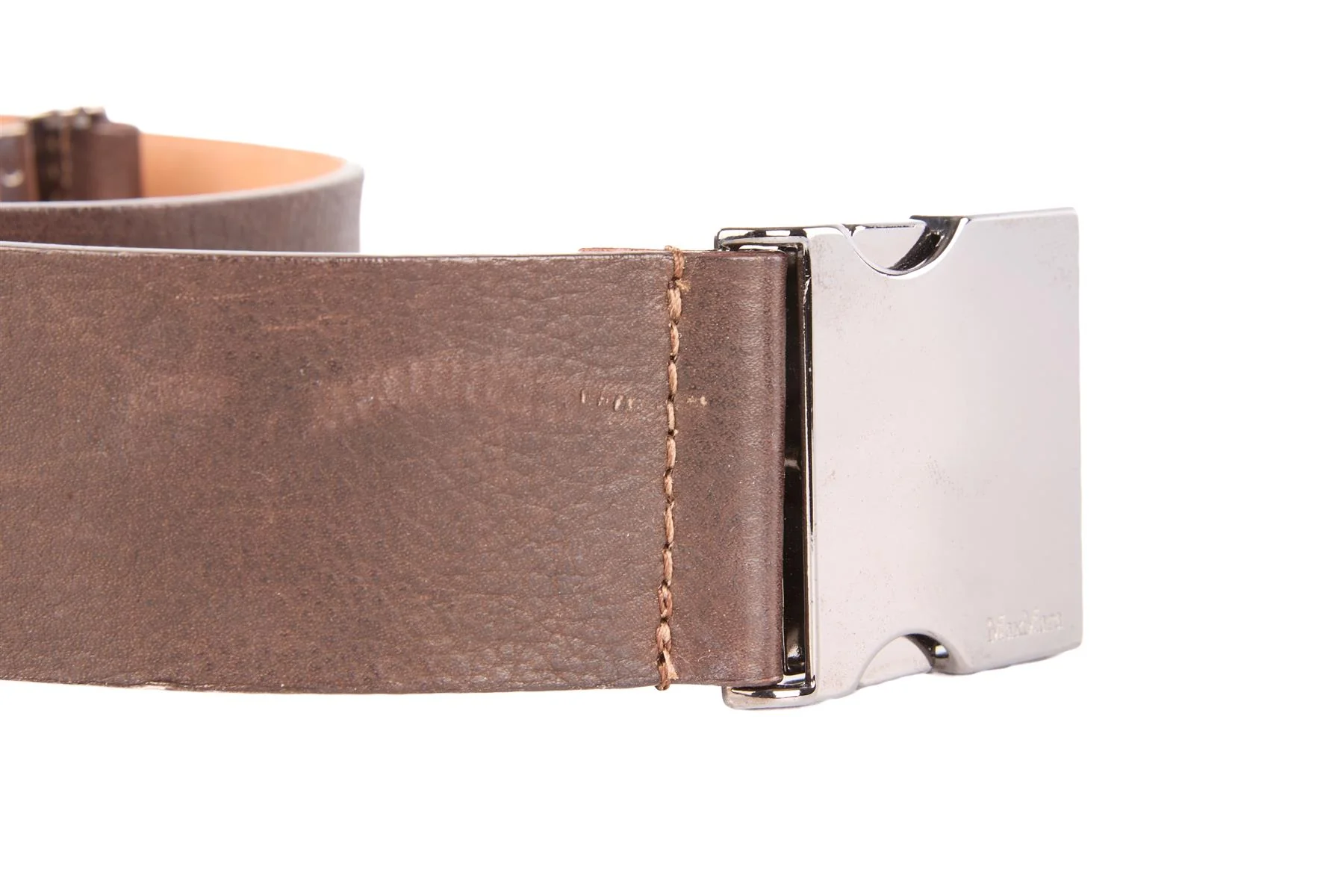 MAX MARA BROWN LEATHER WAIST BELT SMALL - Image 4
