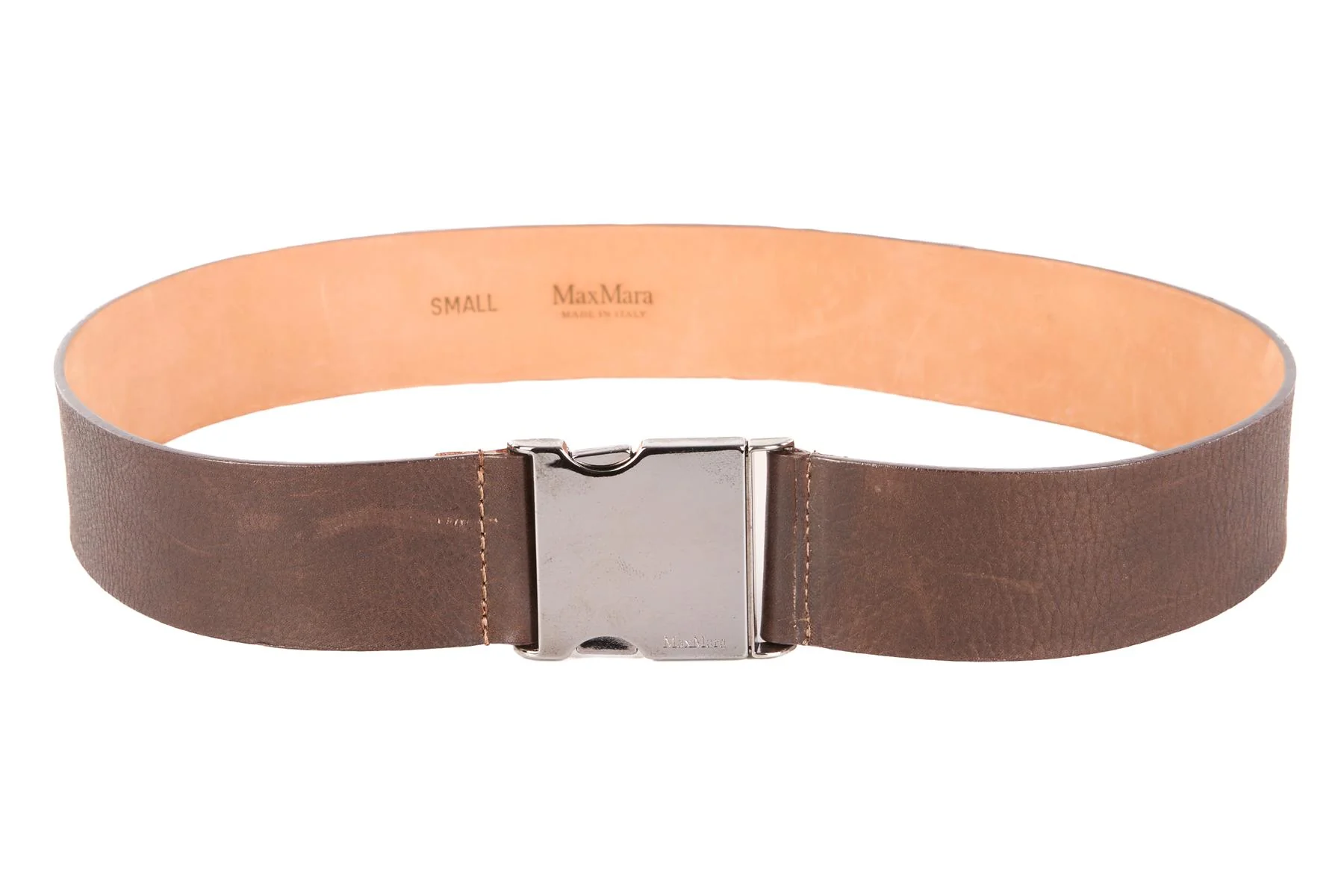 MAX MARA BROWN LEATHER WAIST BELT SMALL - Image 5